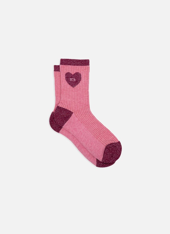 Chaussettes en coton peigné coeur Rose by BILLYBELT BILLYBELT Chaussettes en coton peigné coeur Rose