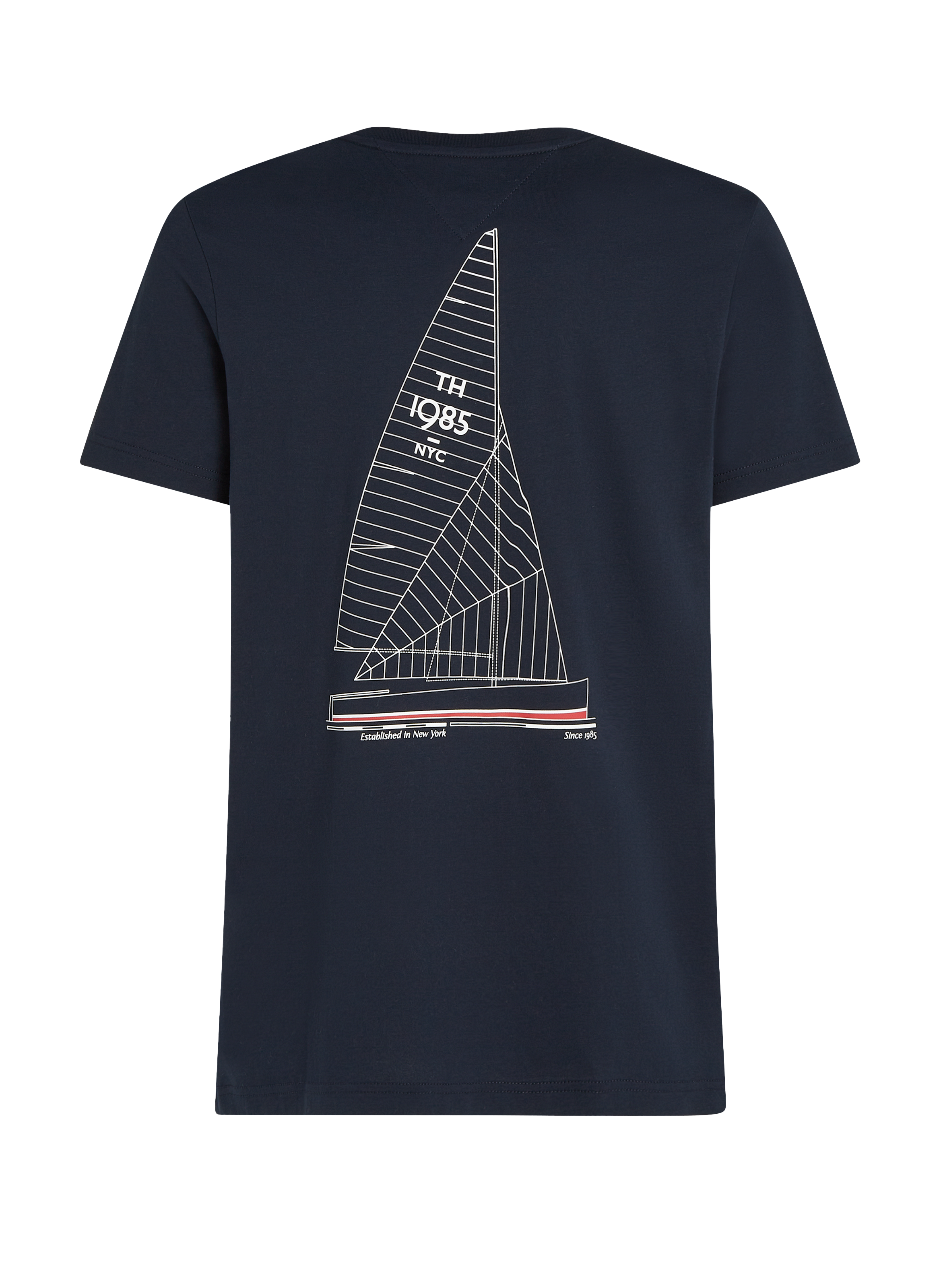 Biker-style cotton t-shirt TOMMY HILFIGER Blue