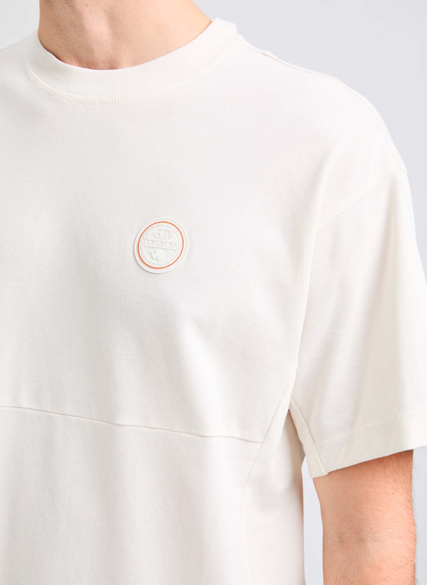 Biker-style cotton t-shirt NAPAPIJRI White