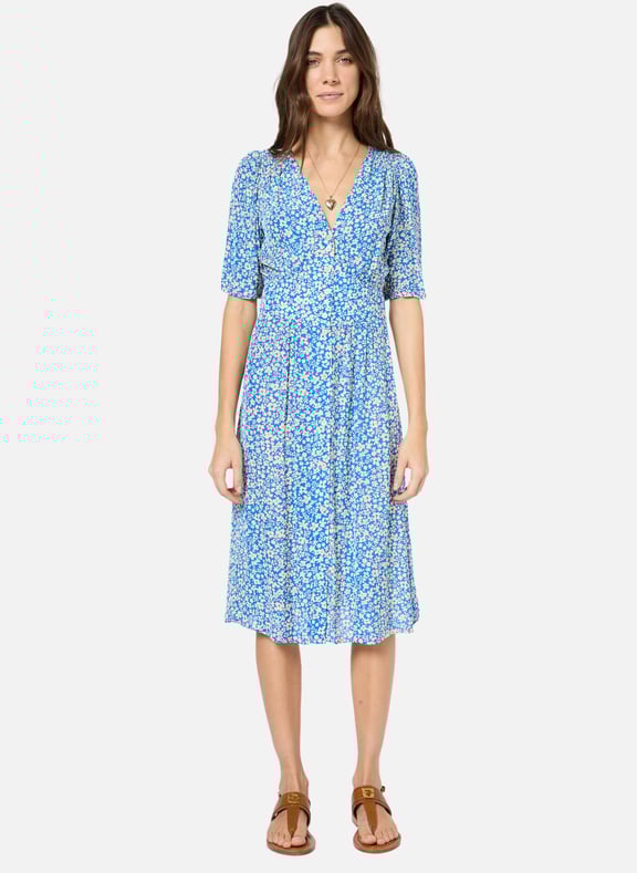 Robe cintrée à fleurs - pippa Bleu by GERARD DAREL GERARD DAREL Robe cintrée à fleurs - pippa Bleu