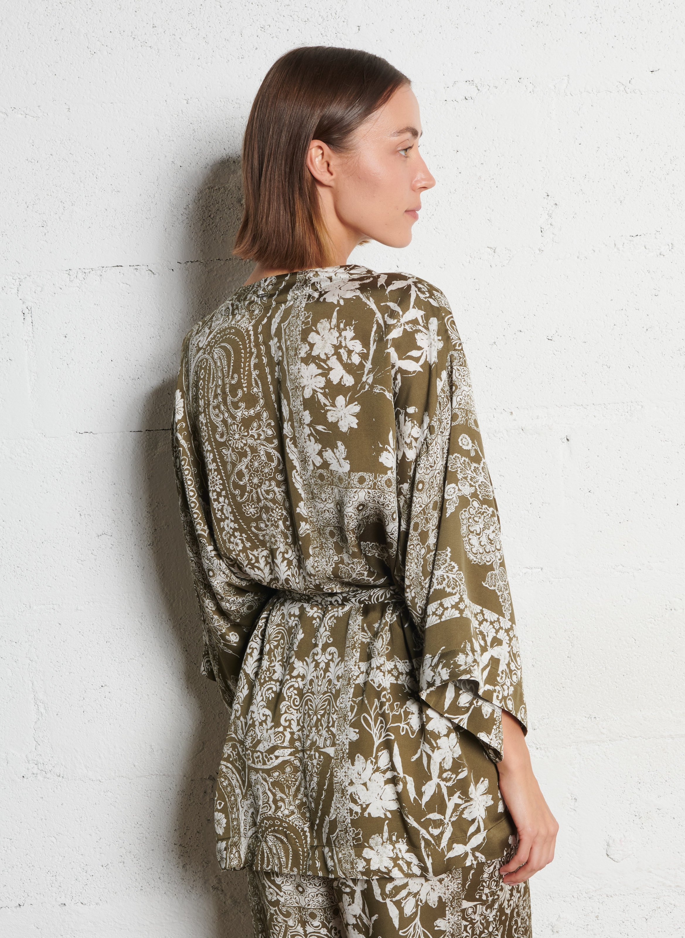 Chemise ample imprimée IKKS Kaki