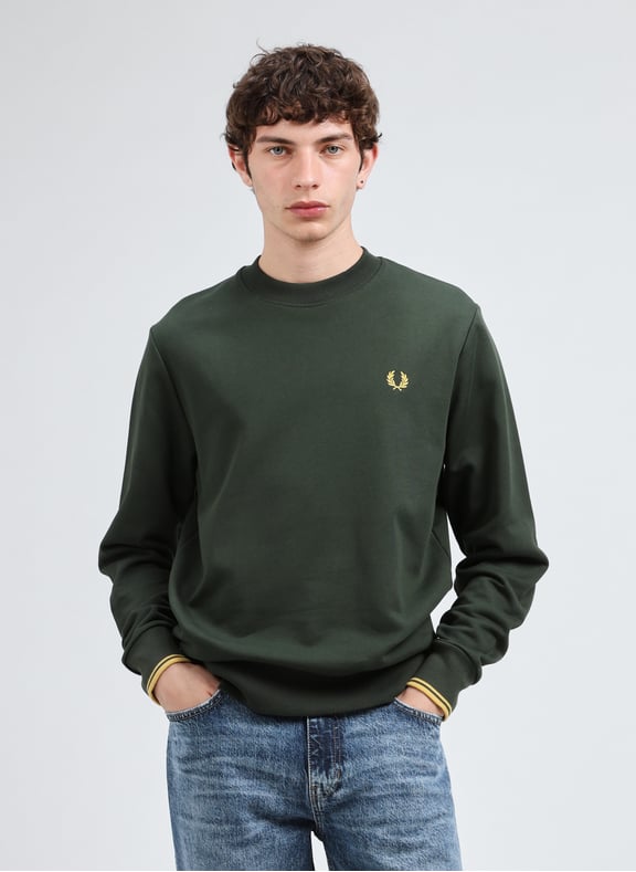 Sweatshirt ample en coton Vert by FRED PERRY FRED PERRY Sweatshirt ample en coton Vert