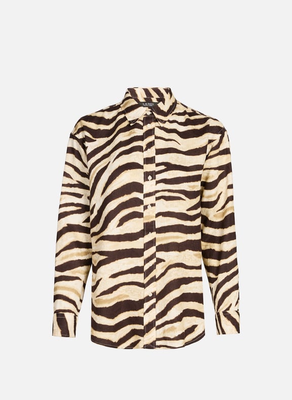 Linen shirt with animal print LAUREN Linen shirt with animal print LAUREN