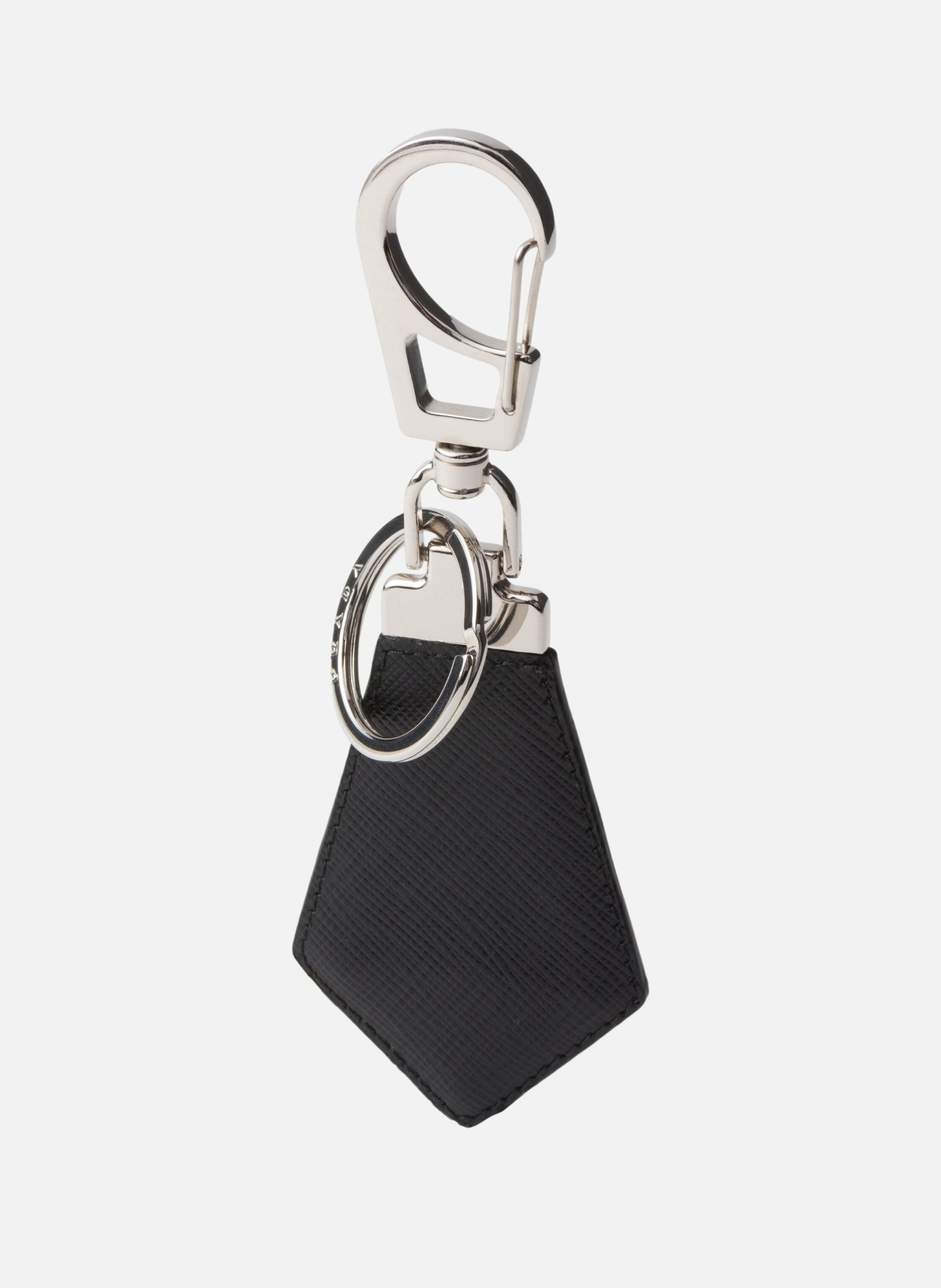 Porte-clés en cuir saffiano PRADA Noir