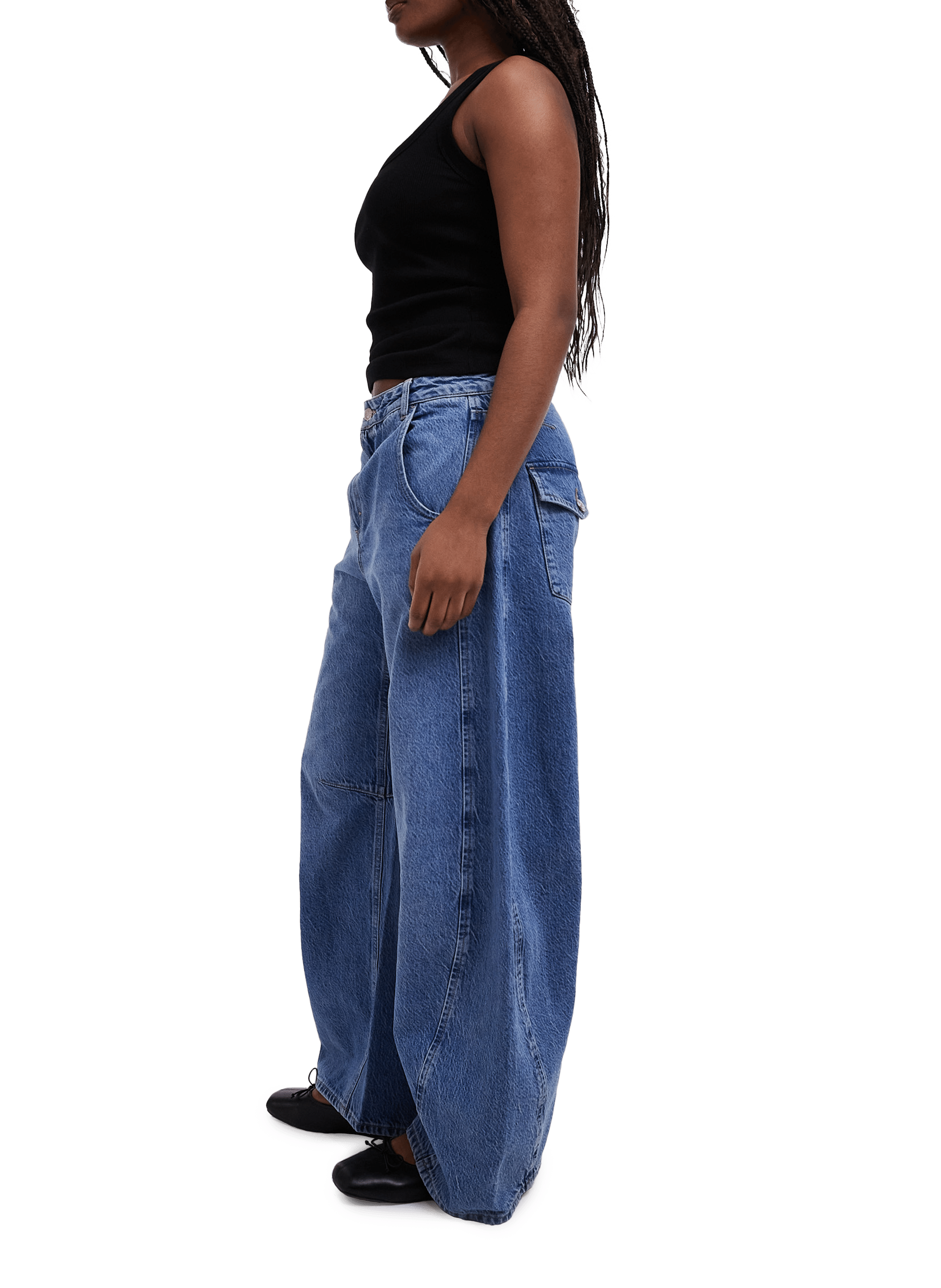 Jean boule en coton TOPSHOP Bleu