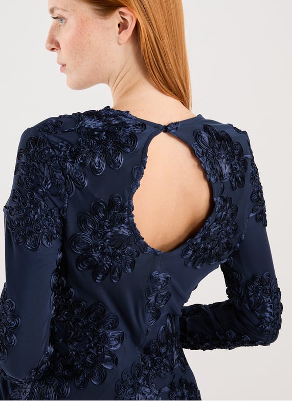 Robe courte en maille 3D | Bleu by ROTATE Robe courte en maille 3D Bleu