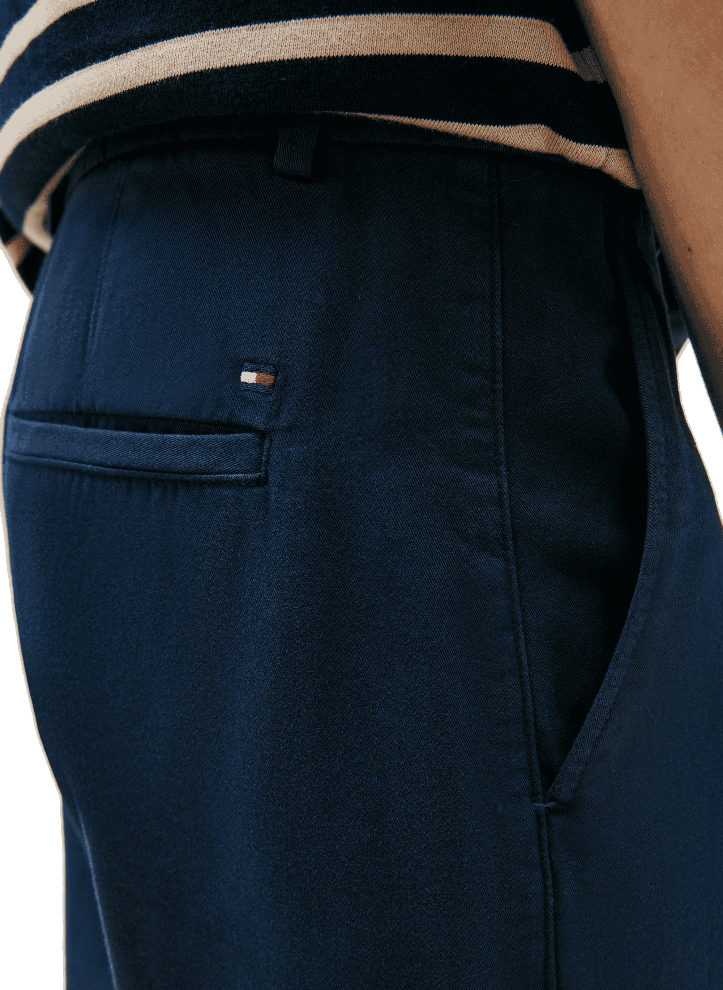 Pantalon droit en coton  TOMMY HILFIGER Bleu