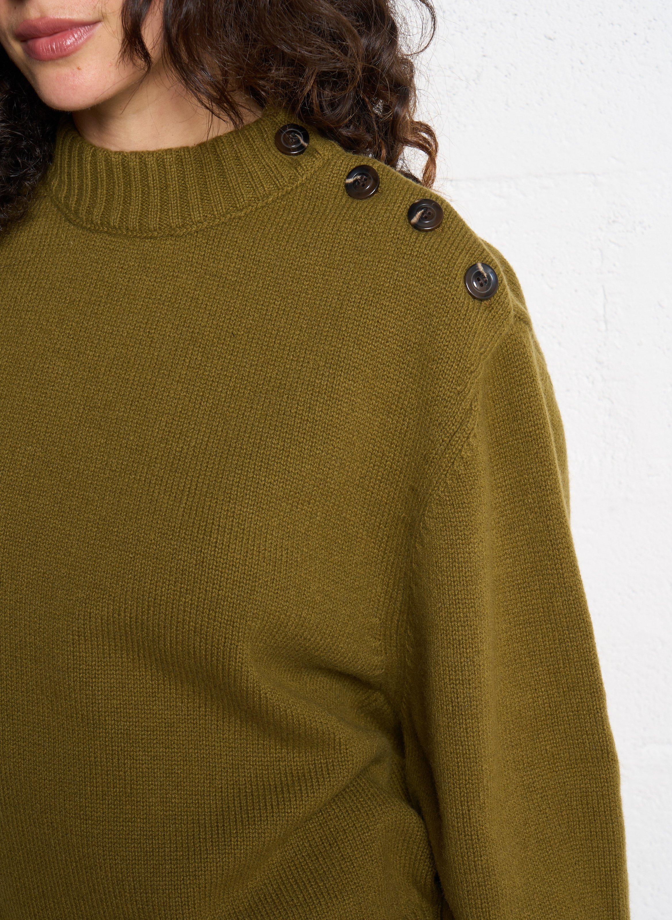 Pull col rond en laine sacha SOEUR Marron