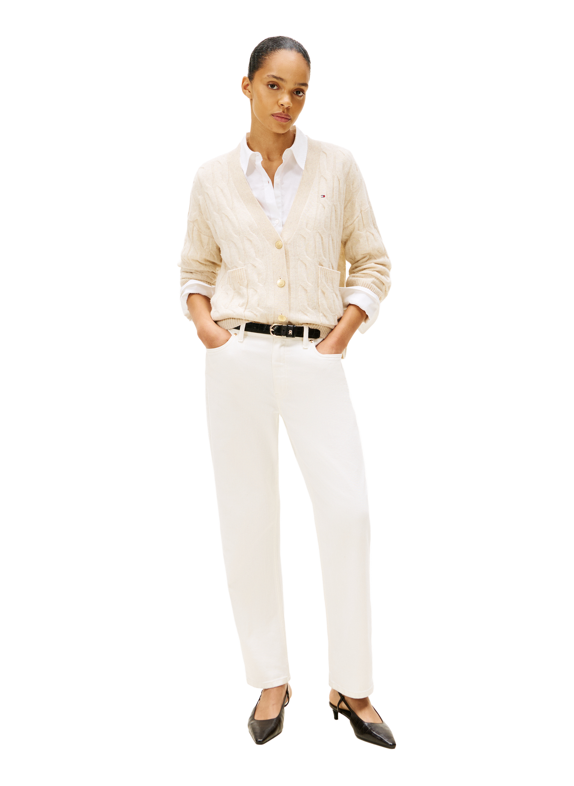 V-neck wool vest TOMMY HILFIGER Beige