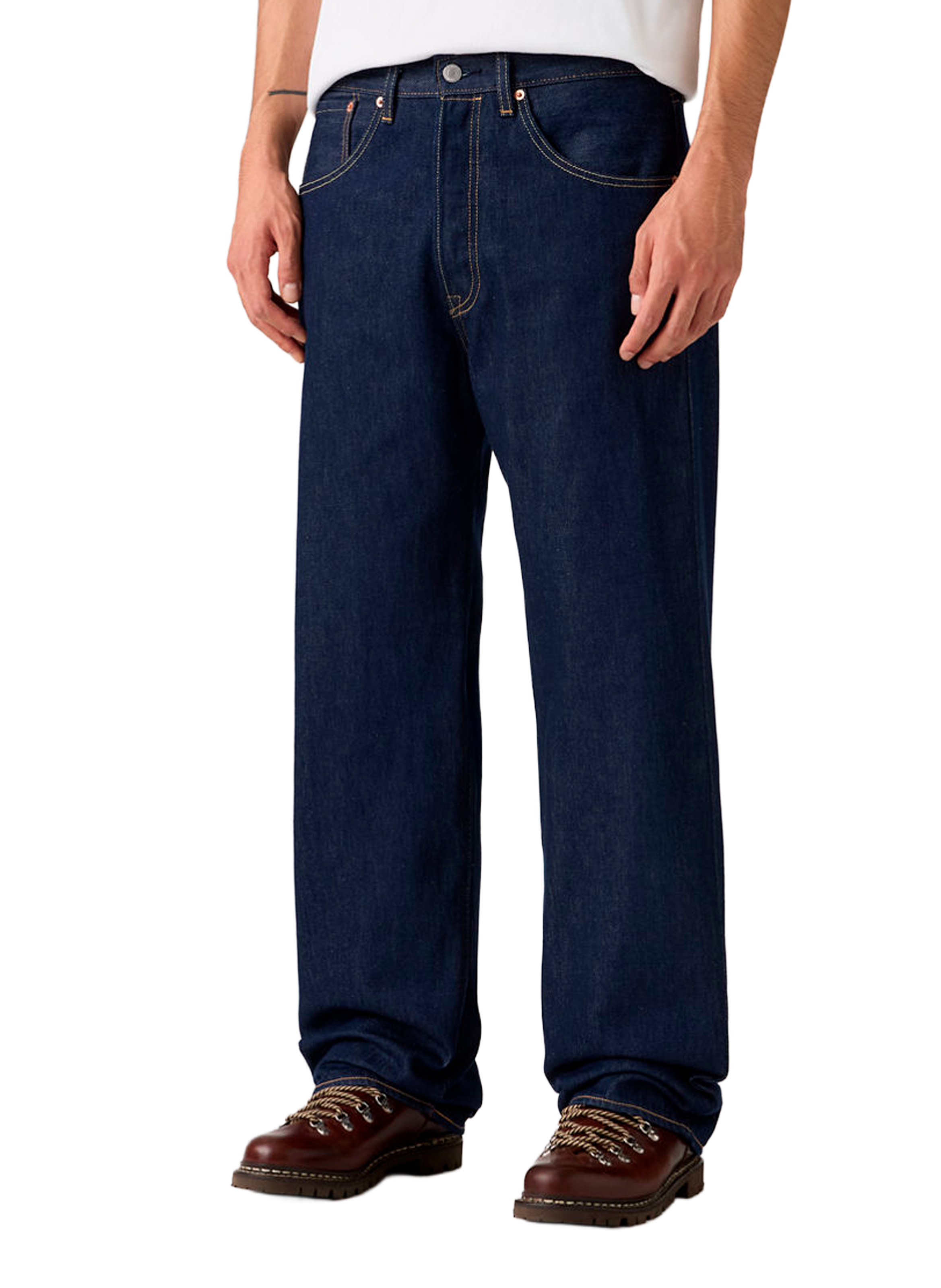 501 Loose Straight Leg Jeans aus Baumwolle LEVI'S Blau