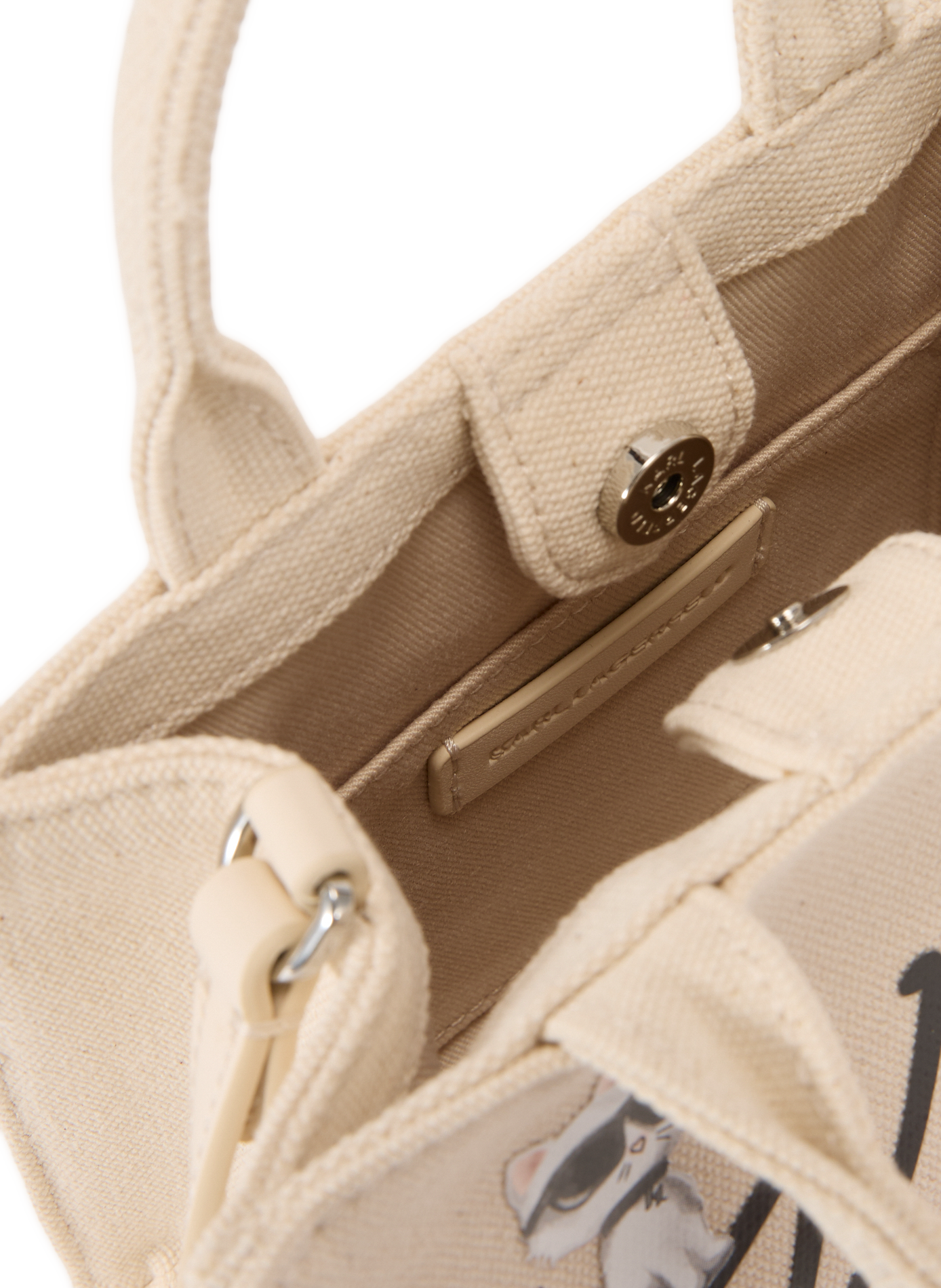 Cotton knit handbag KARL LAGERFELD Beige