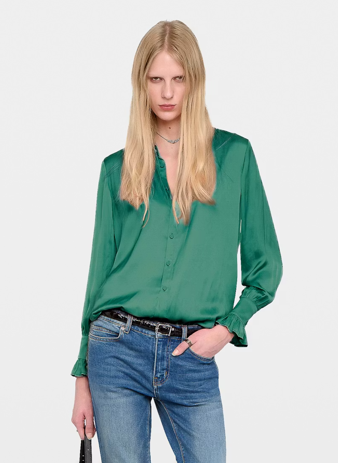 Chemise droite satinée thely ZADIG&VOLTAIRE Vert