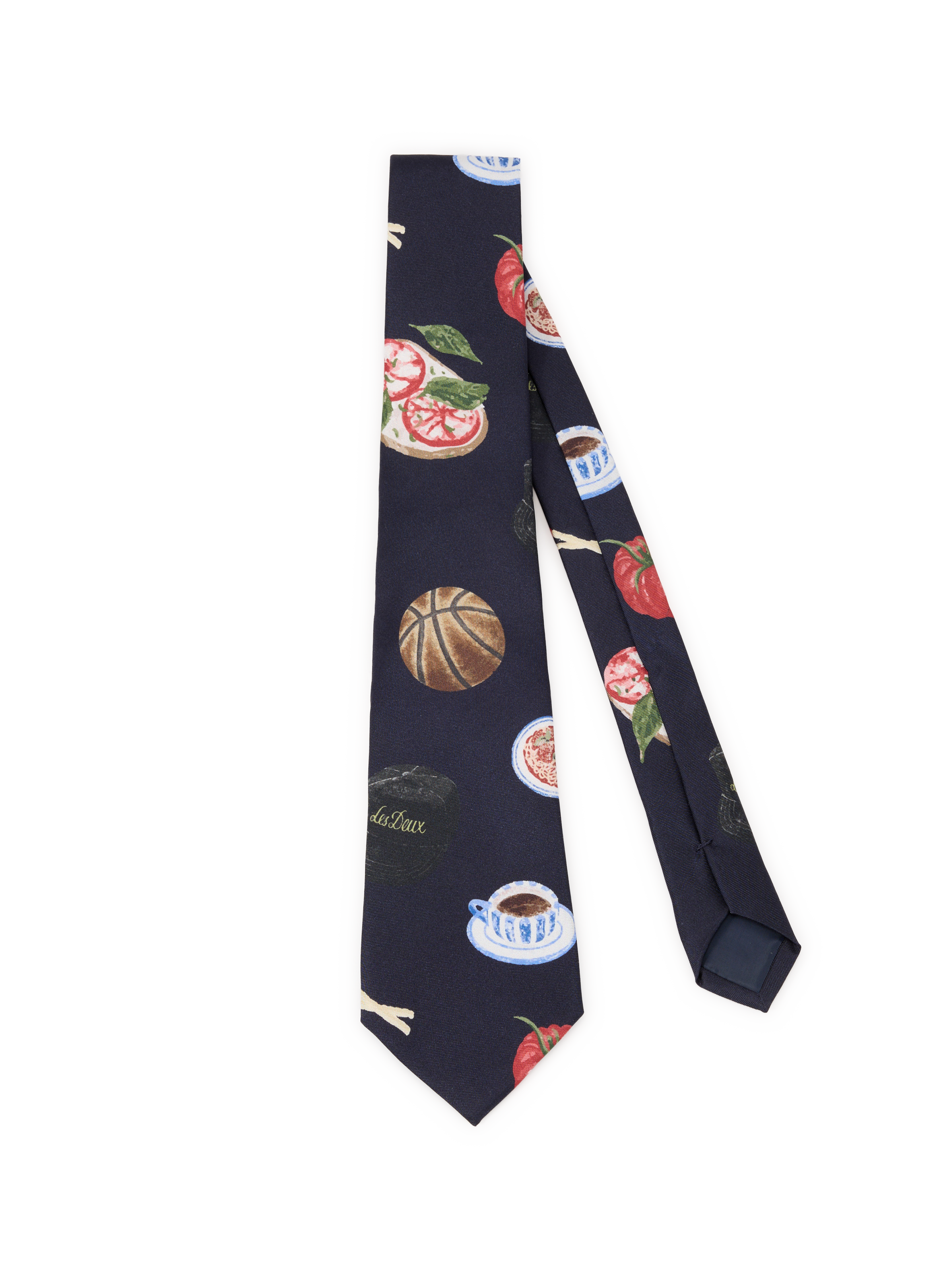 Cravate imprimé en soie LES DEUX Bleu