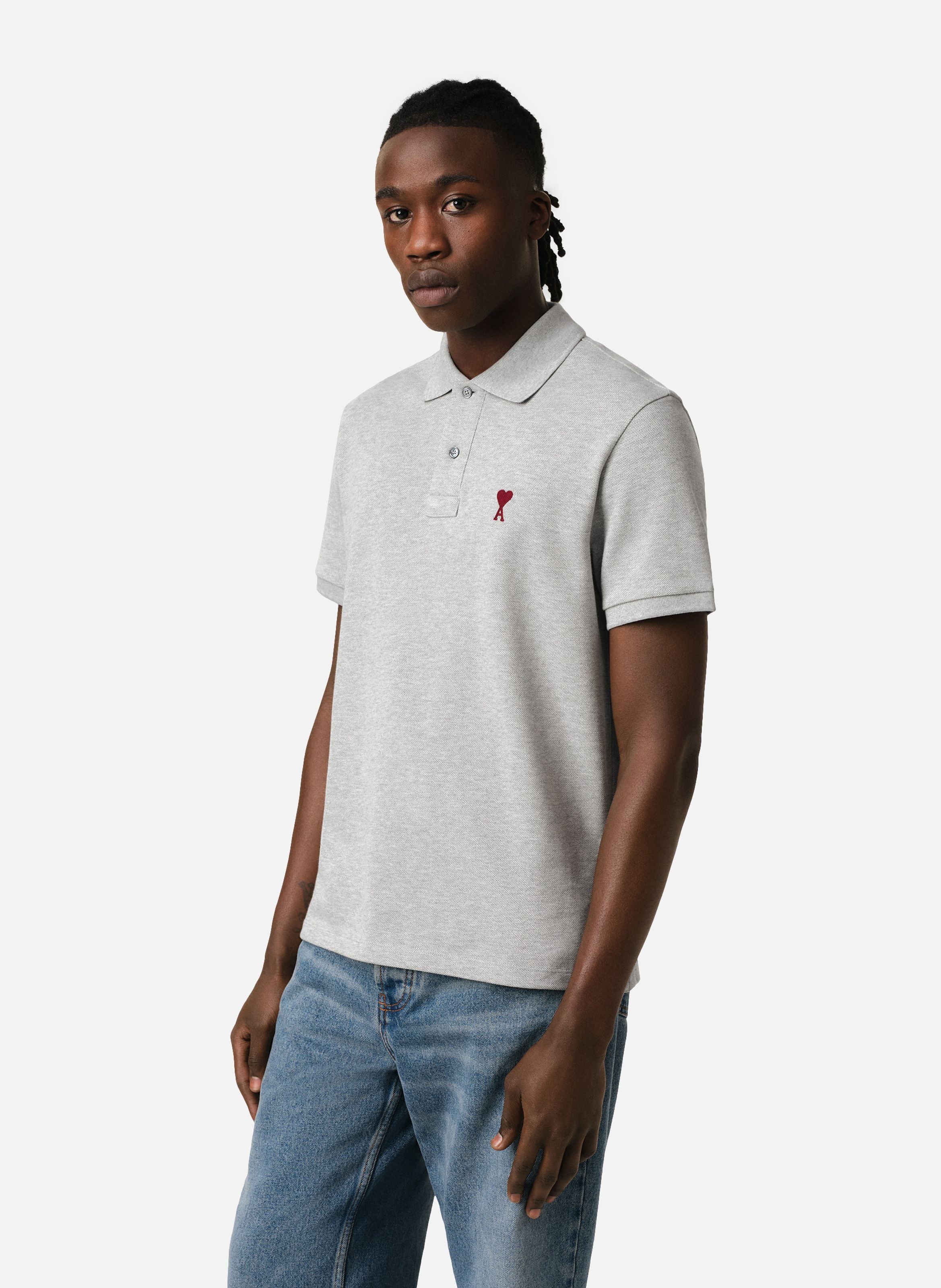 Polo Ami de Coeur unisexe AMI PARIS Gris
