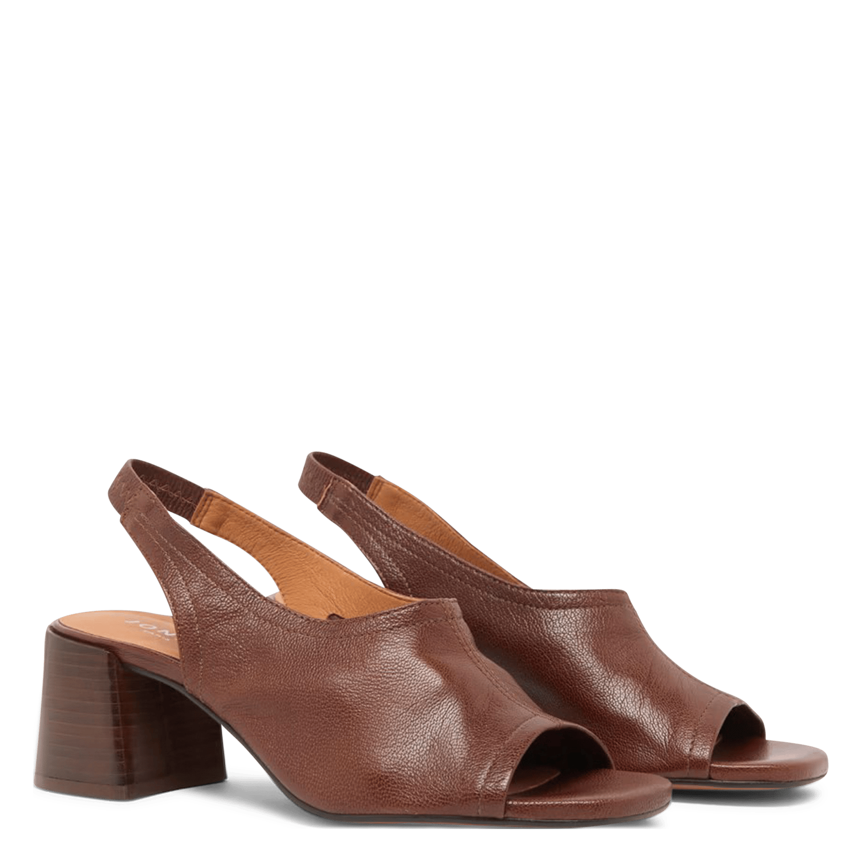 Sandales à talon en cuir Brownie b JONAK Marron