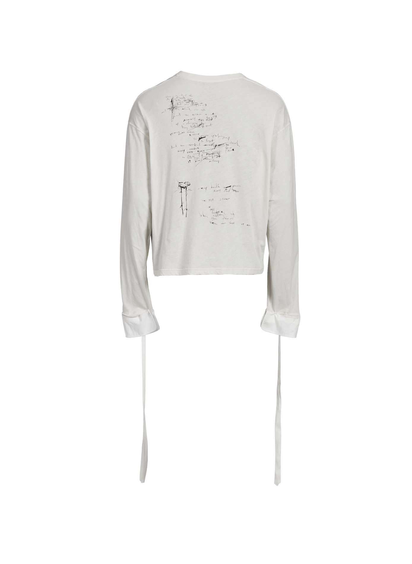 T-shirt Emiliuis à manches extra-longues en coton ANN DEMEULEMEESTER Blanc
