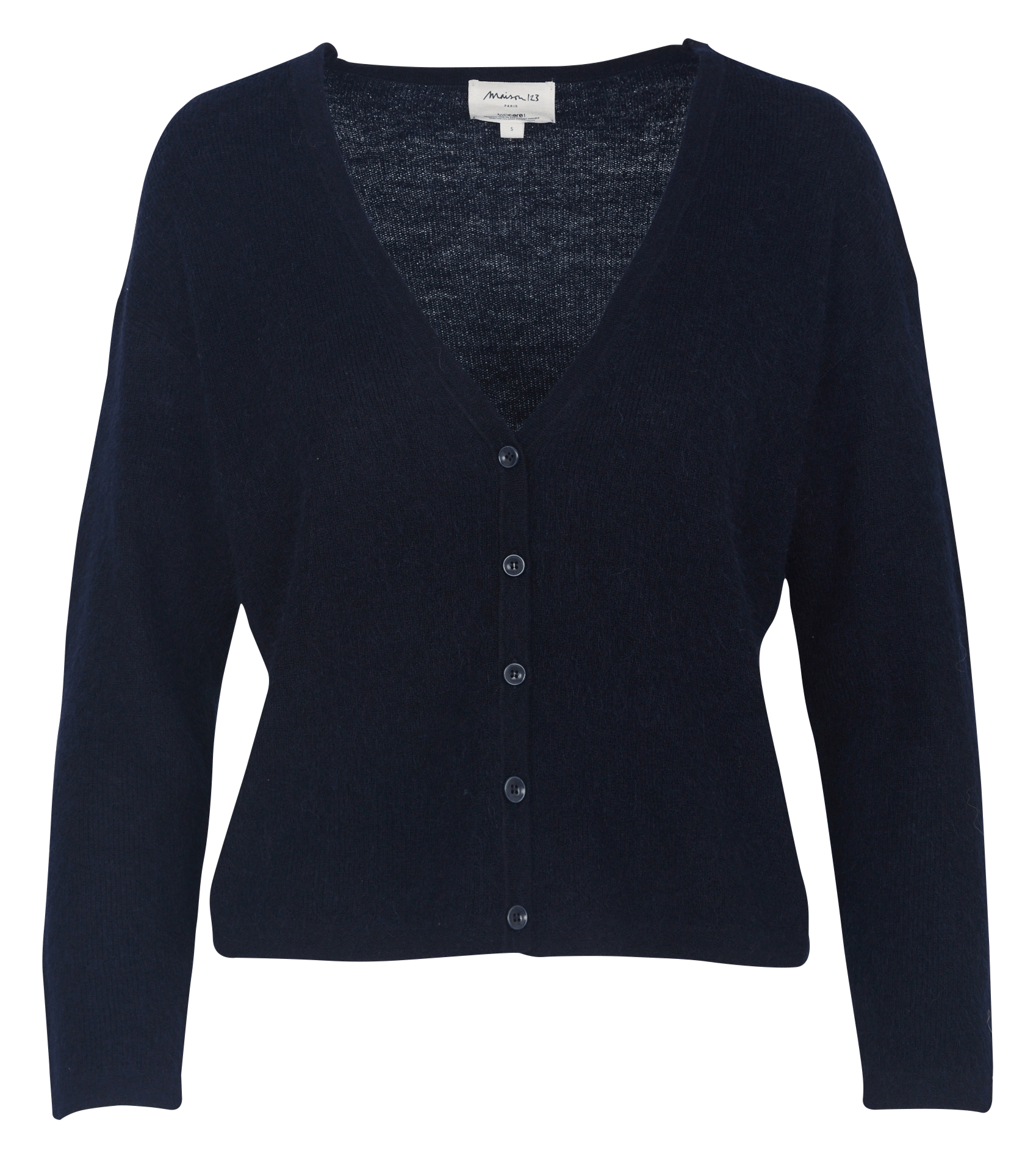 Gilet droit col v en maille paolo MAISON 123 Bleu