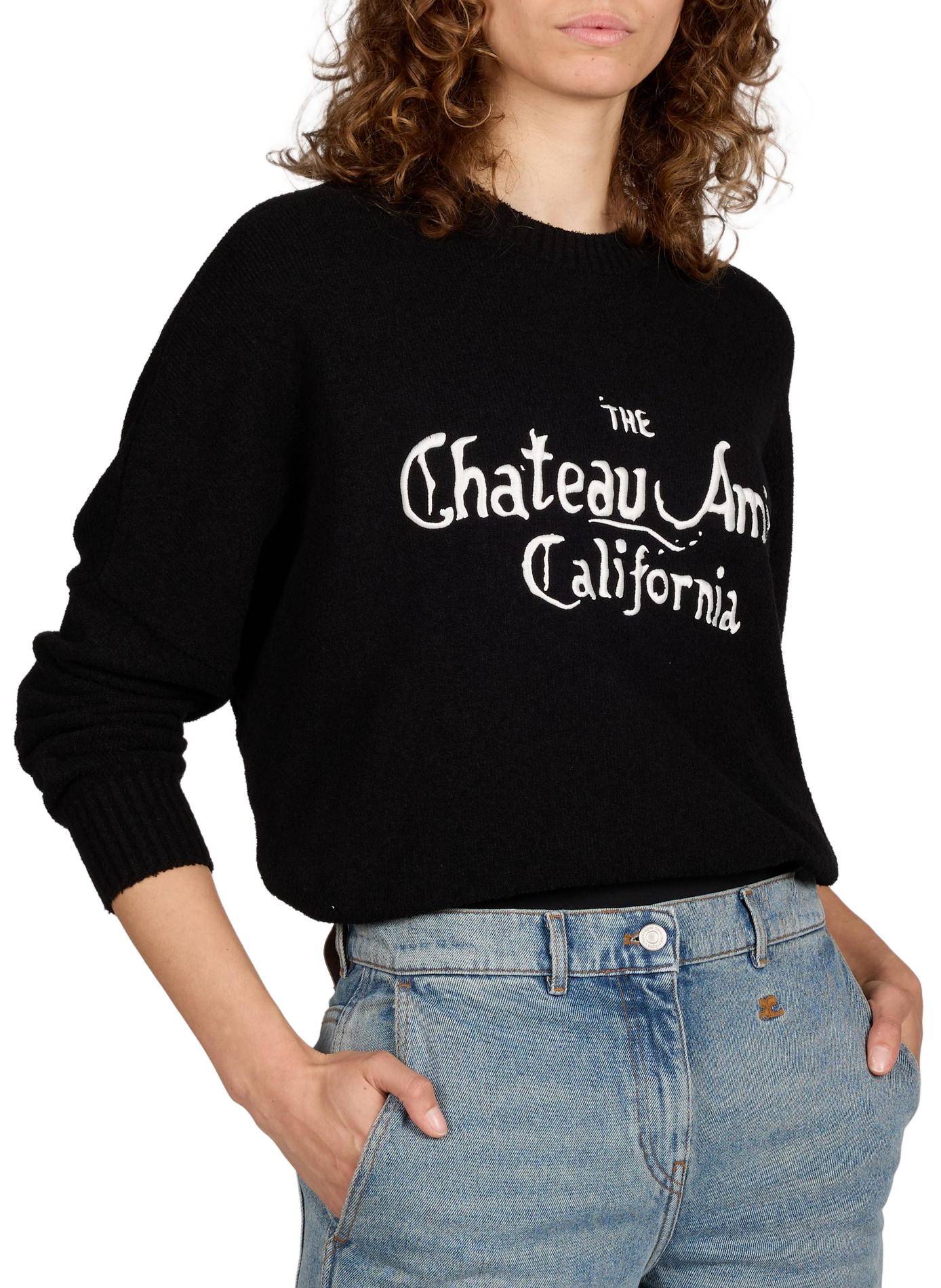 Chateau Amiri round-neck cotton blend sweater AMIRI Black