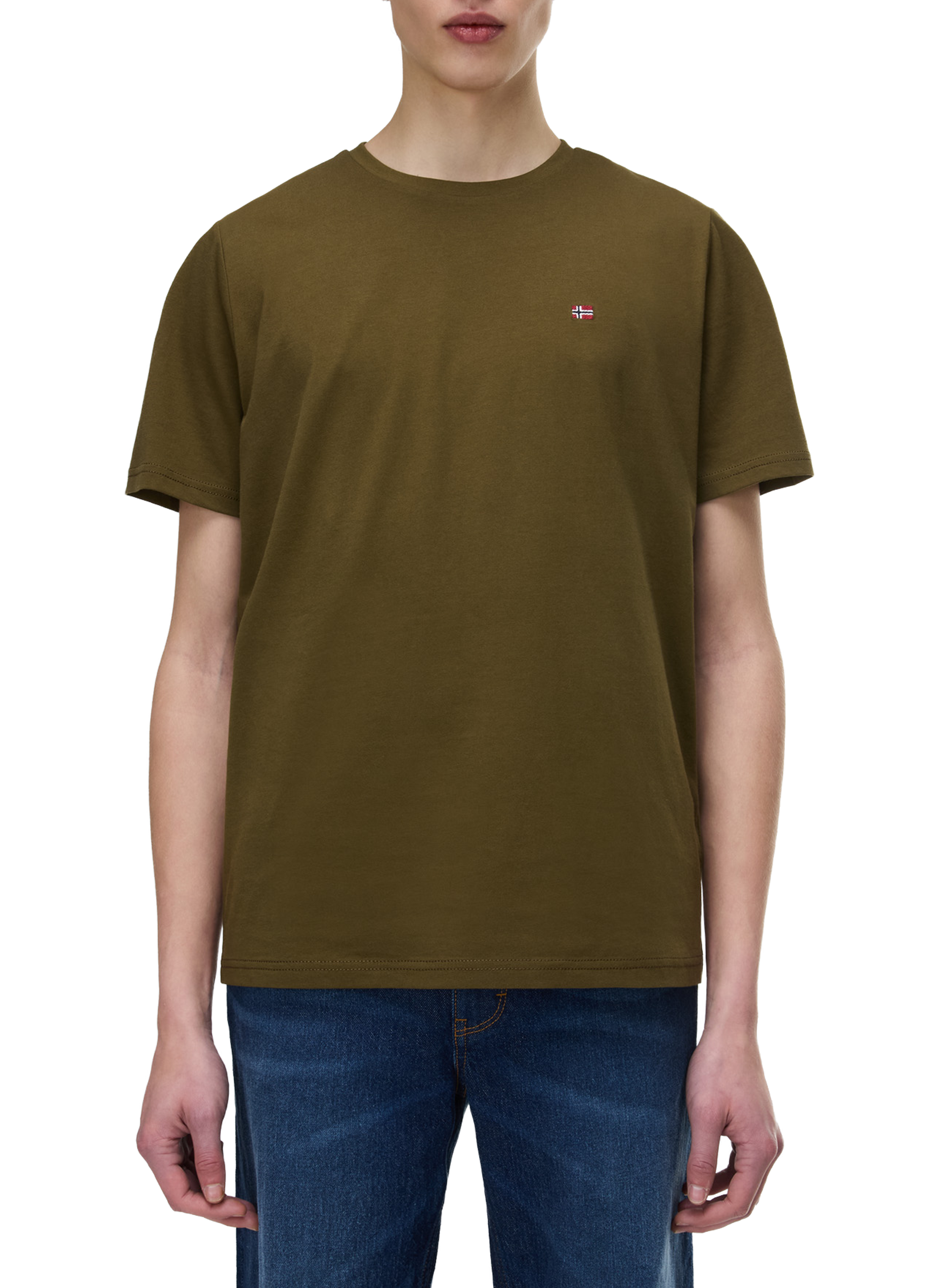 Cotton round-neck T-shirt NAPAPIJRI Khaki