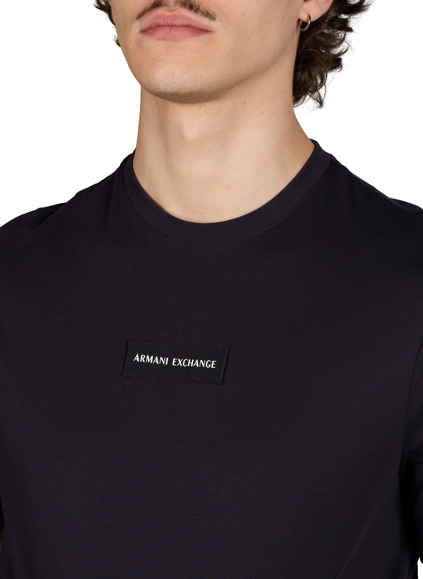 Cotton round-neck T-shirt ARMANI EXCHANGE Blue