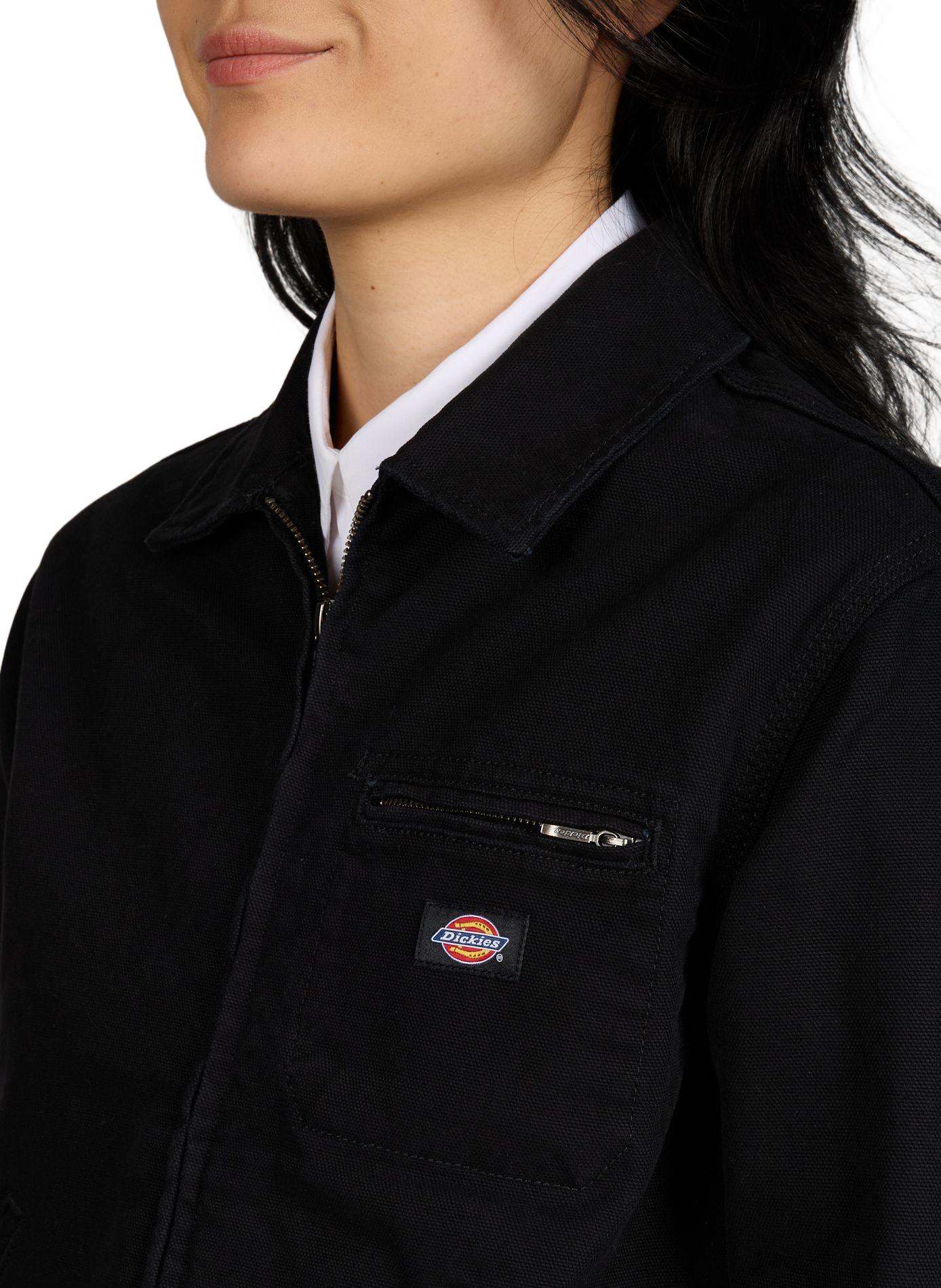 Short straight zip-up jacket in a solid color DICKIES Black
