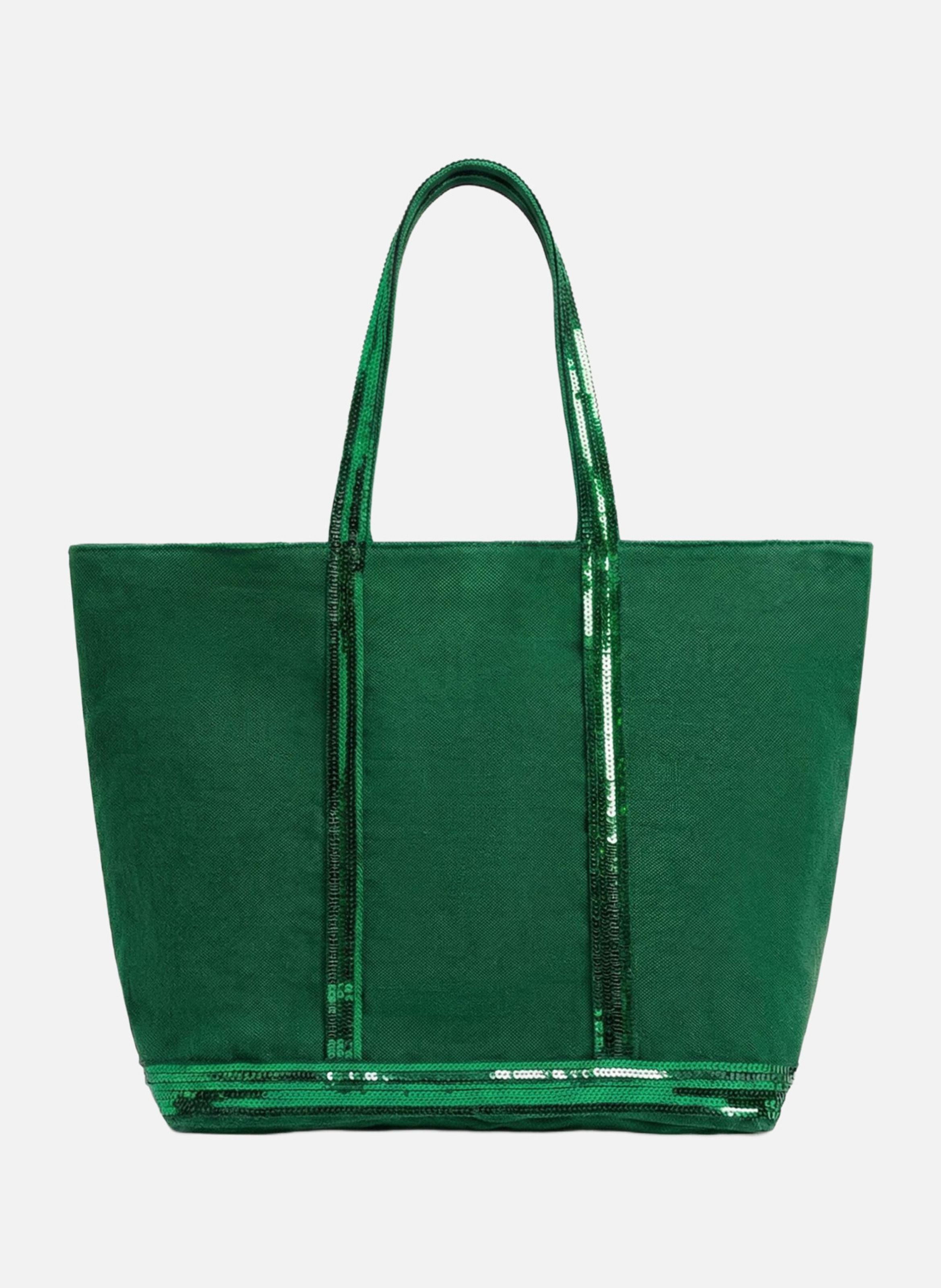 Cabas m zippé en lin VANESSA BRUNO Vert