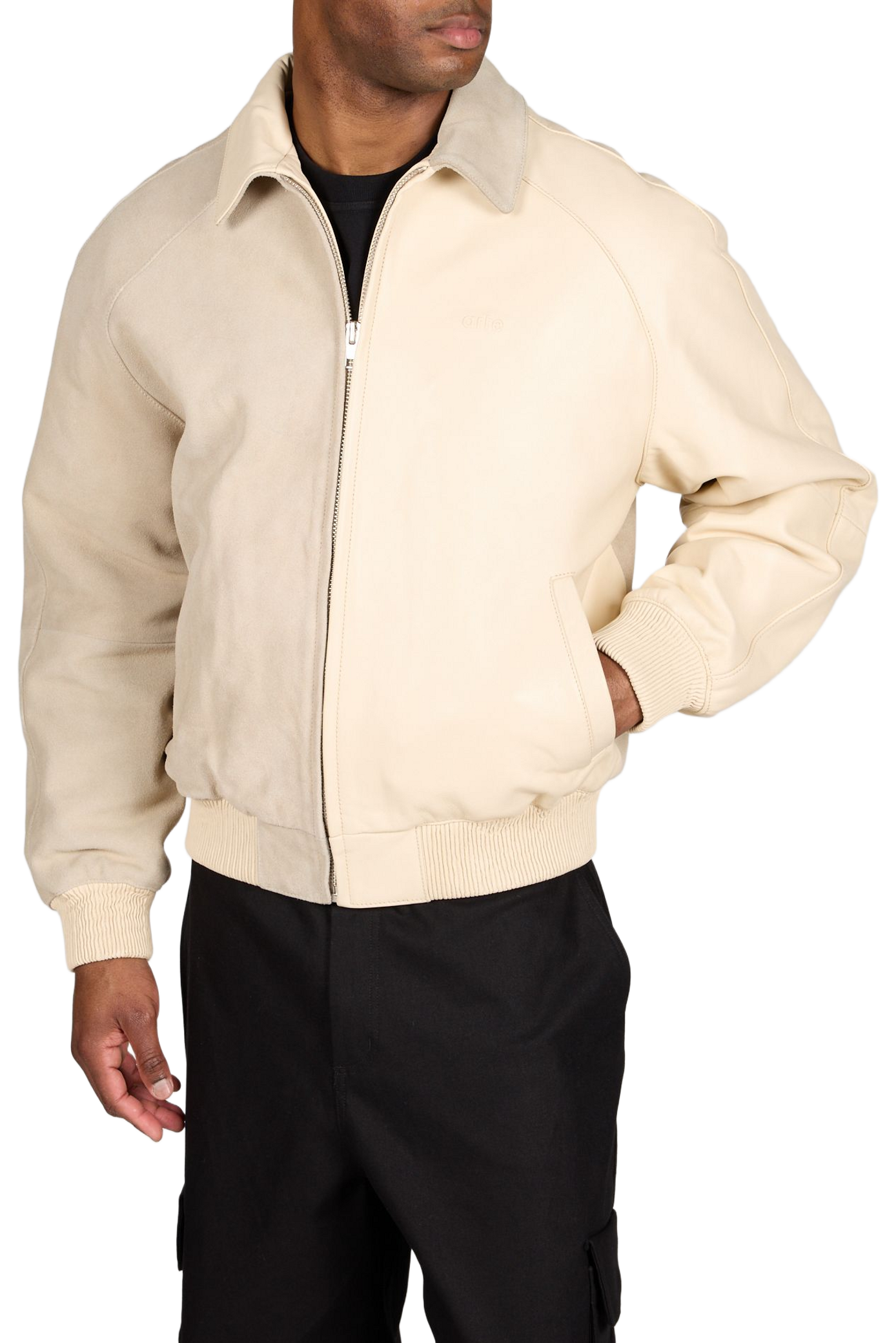 Blouson à logo en cuir ARTE ANTWERP Beige