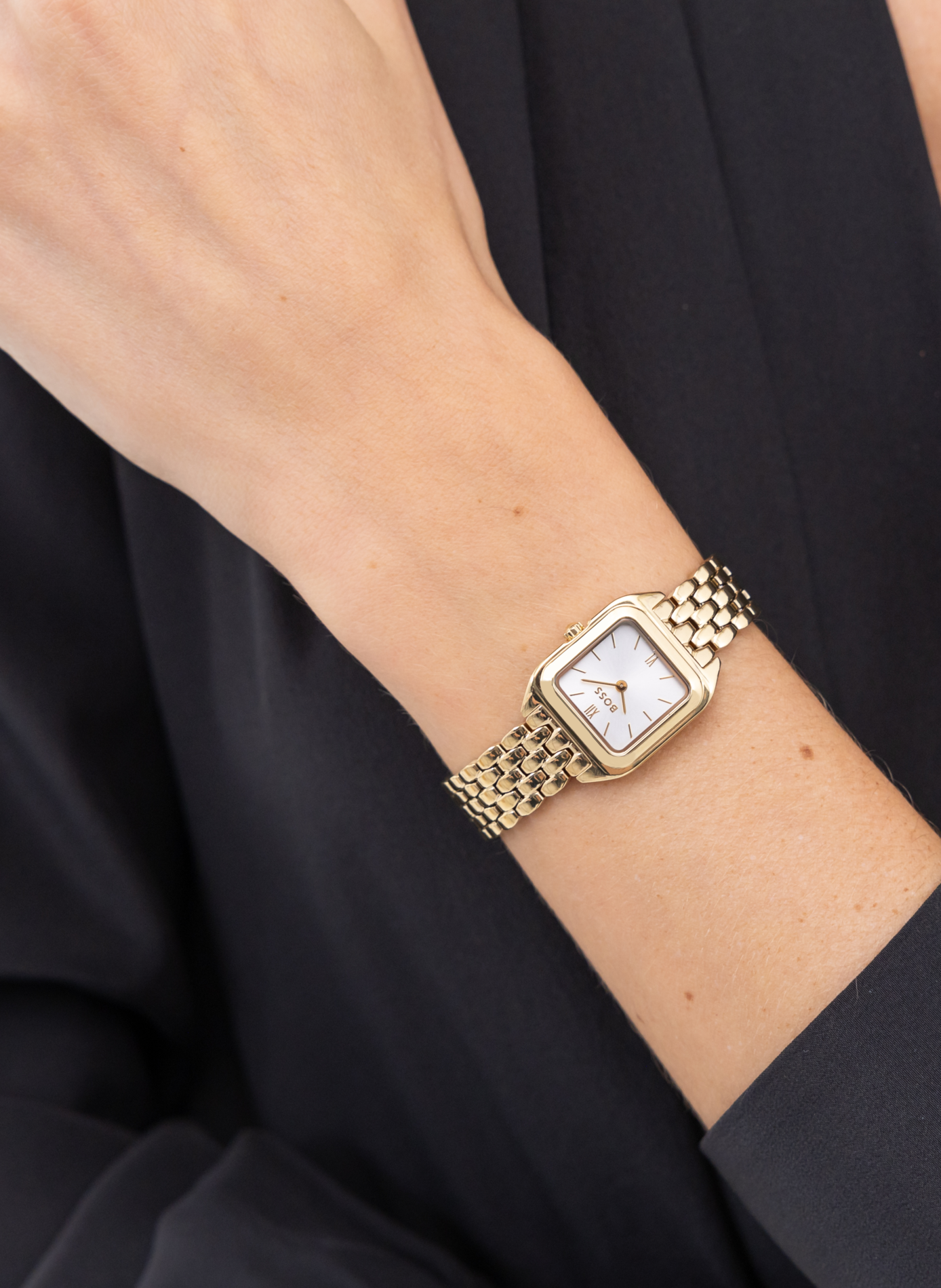 Montre quartz Mae Petite en acier inoxydable BOSS MONTRES Blanc