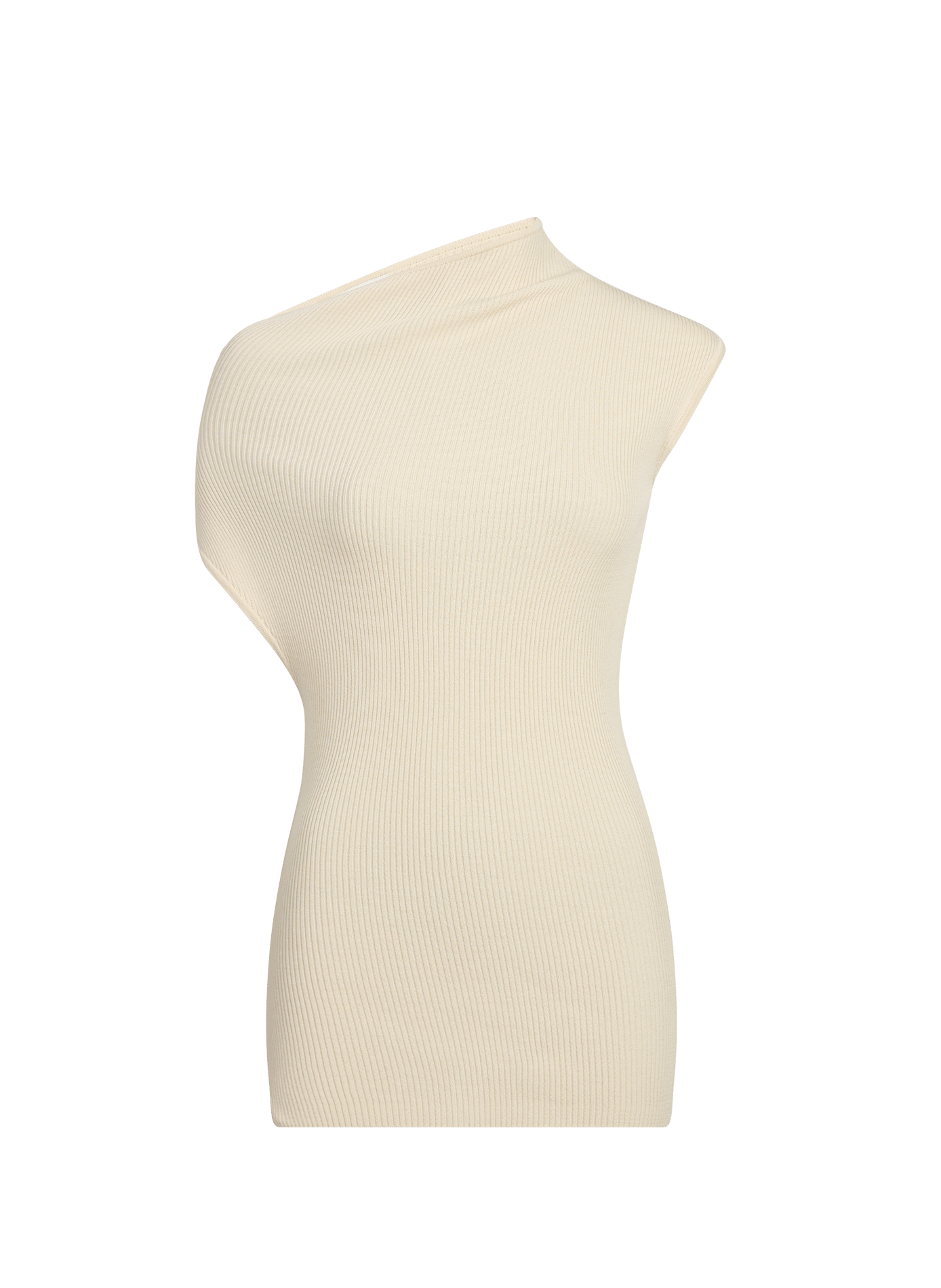 Top Sophia asymétrique en coton, soie et lin R2W Beige