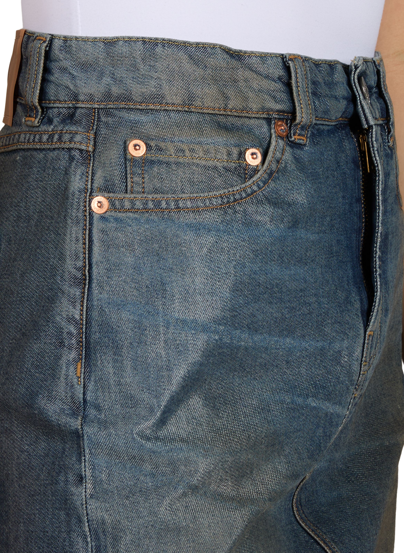 Gonna in denim asimmetrica in misto cotone OUR LEGACY Blu