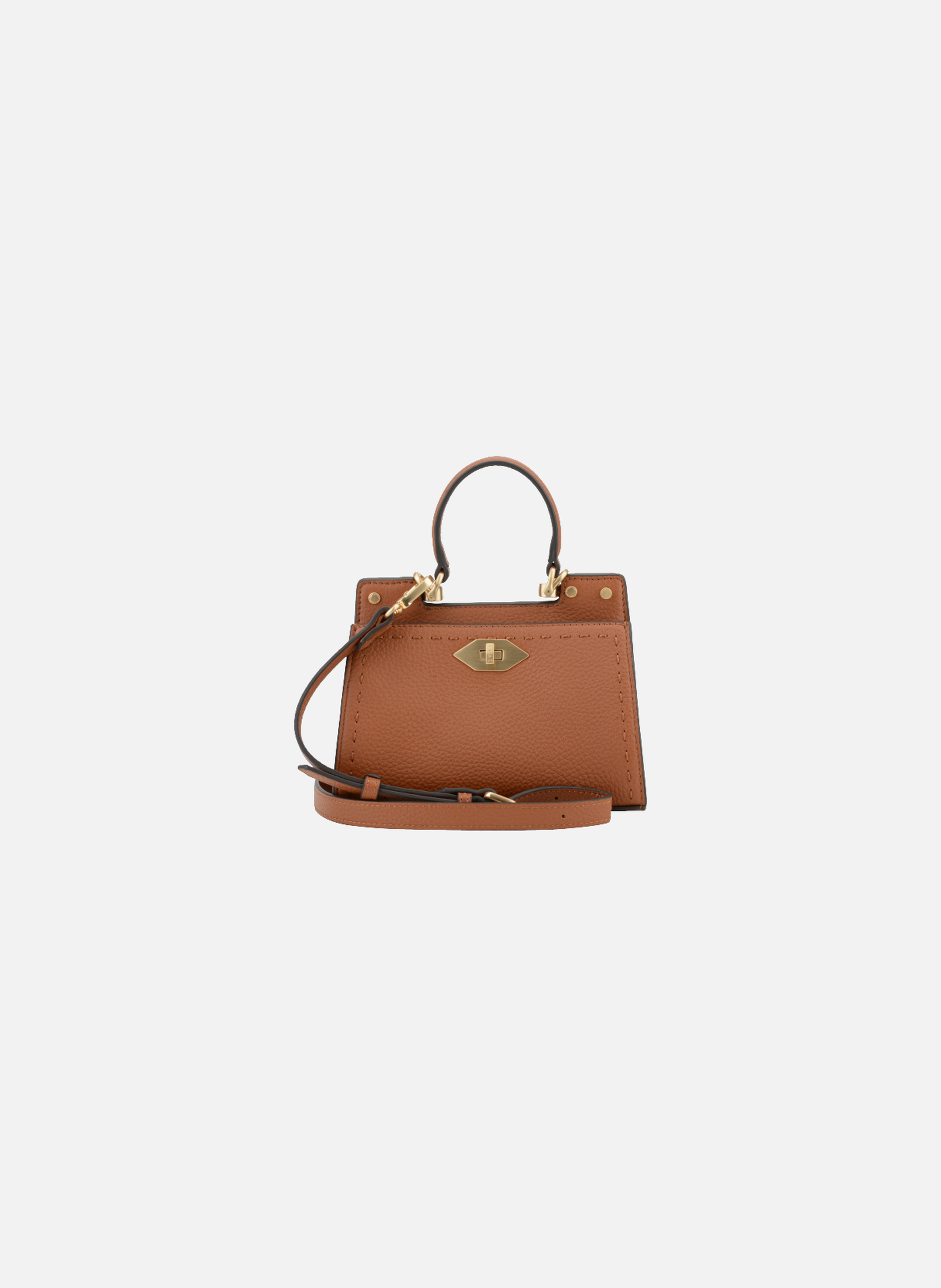 Trianon | sac à main micro en cuir de vachette POURCHET Marron