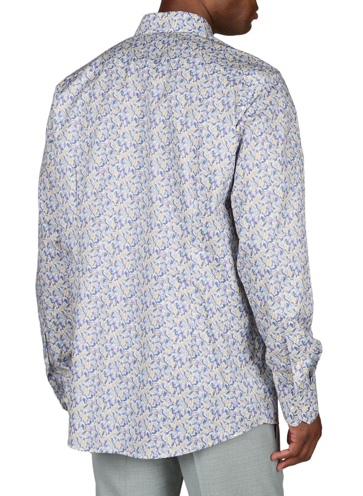 Camisa recta estampada de algodón ETON Violeta