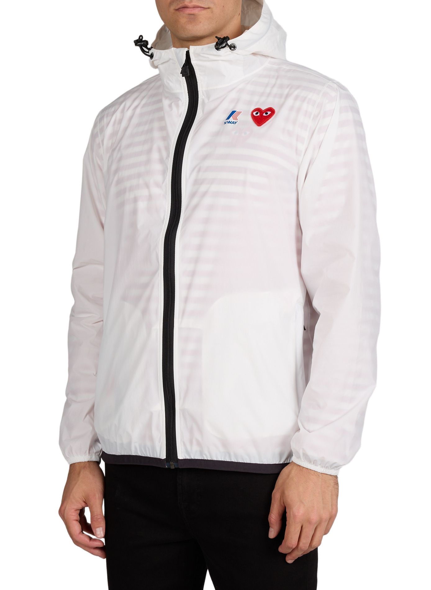 Veste à capuche imperméable COMME DES GARCONS PLAY Blanc