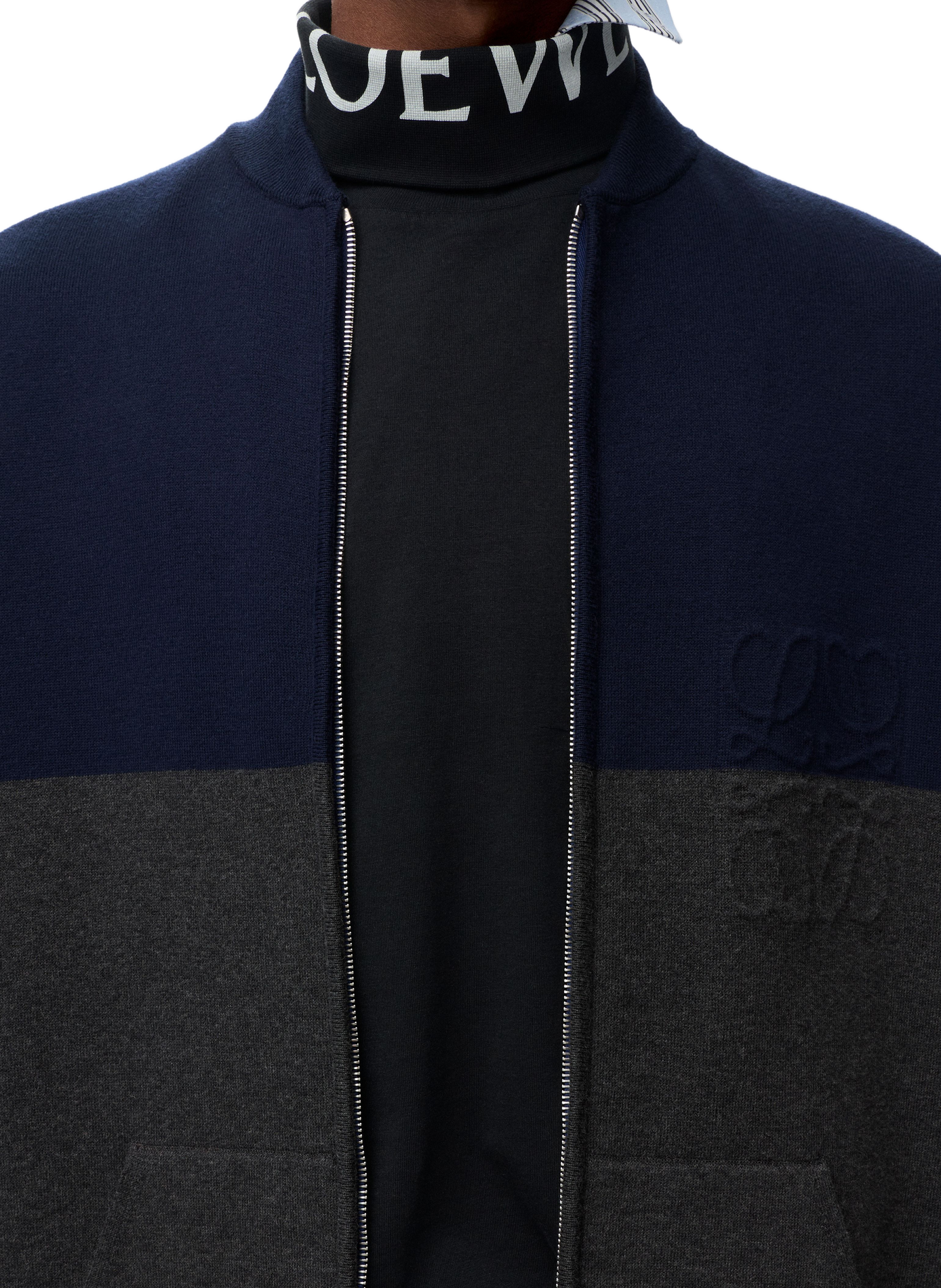 Double-faced cotton zip-up cardigan LOEWE Multicolour
