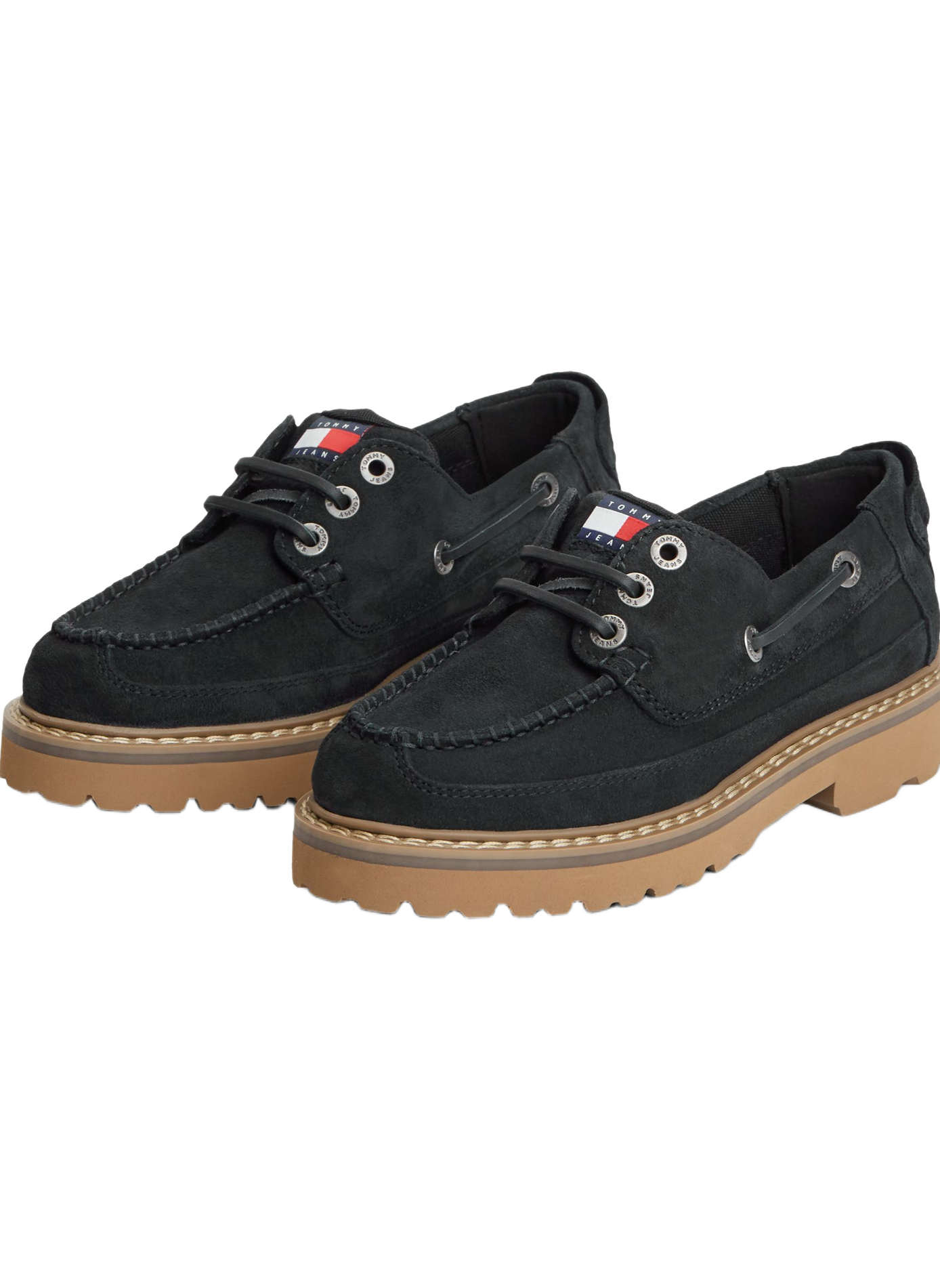 Derbies à semelle crantée en cuir TOMMY HILFIGER Bleu