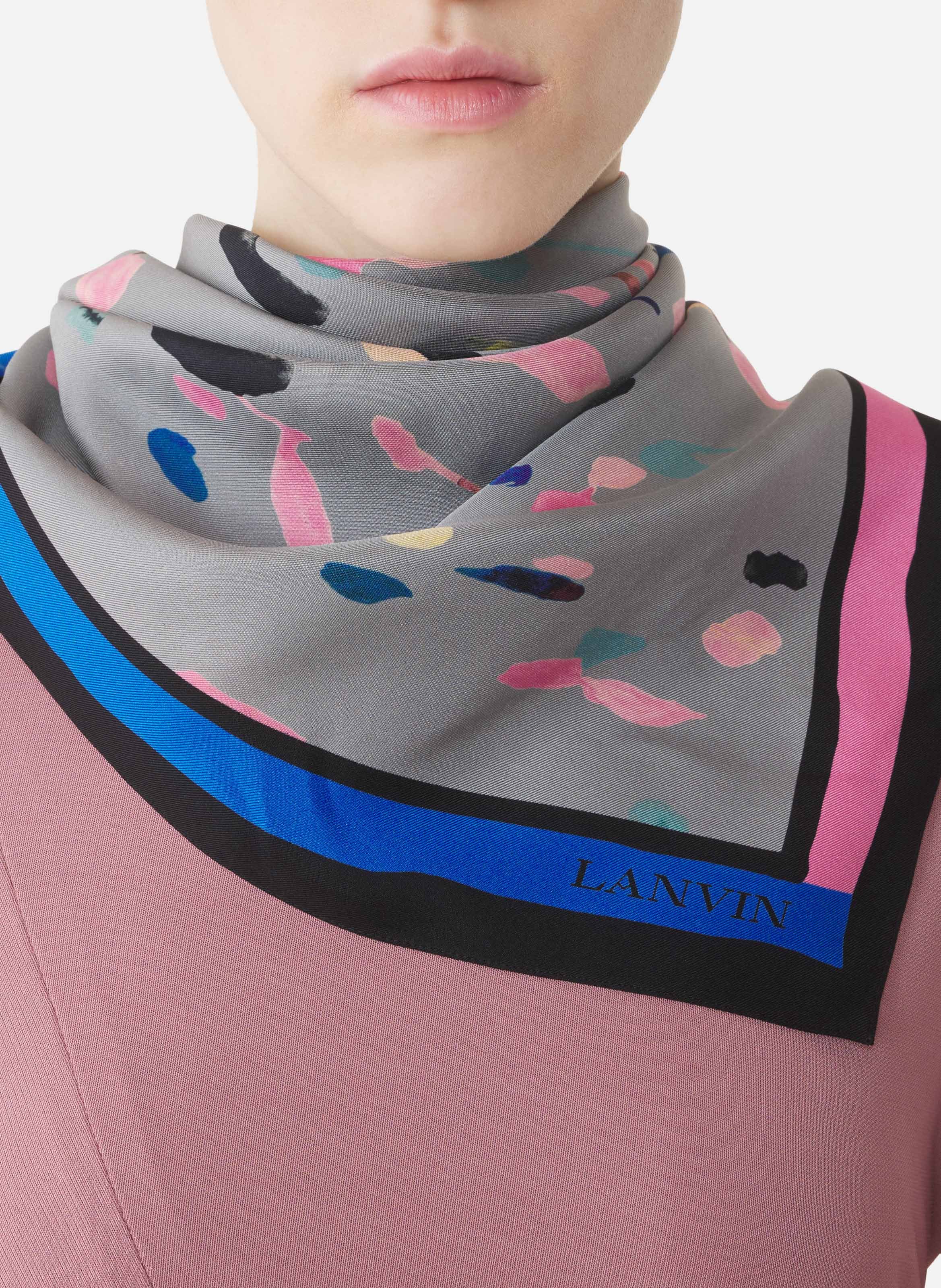 Foulard en soie drop color LANVIN Gris