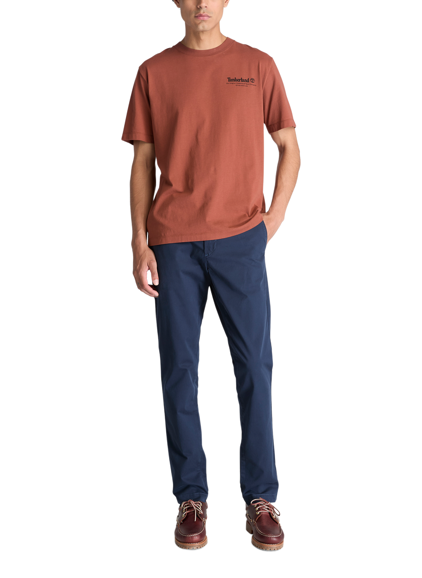 Pantalon chino droit en coton mélangé TIMBERLAND Bleu