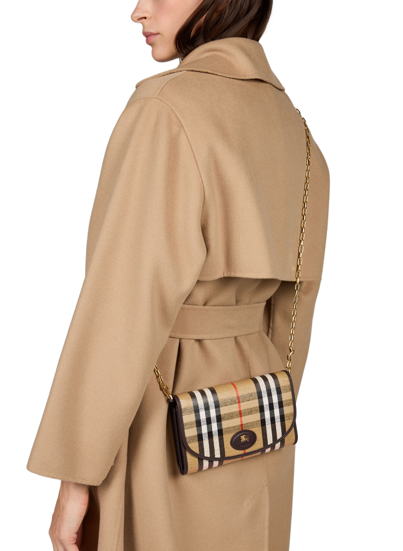 Borsa a tracolla con logo BURBERRY Beige