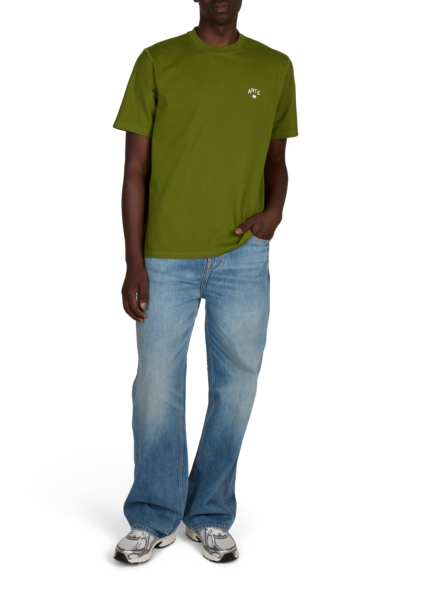 Tee-shirt oversize col rond en coton | Vert ARTE ANTWERP Homme