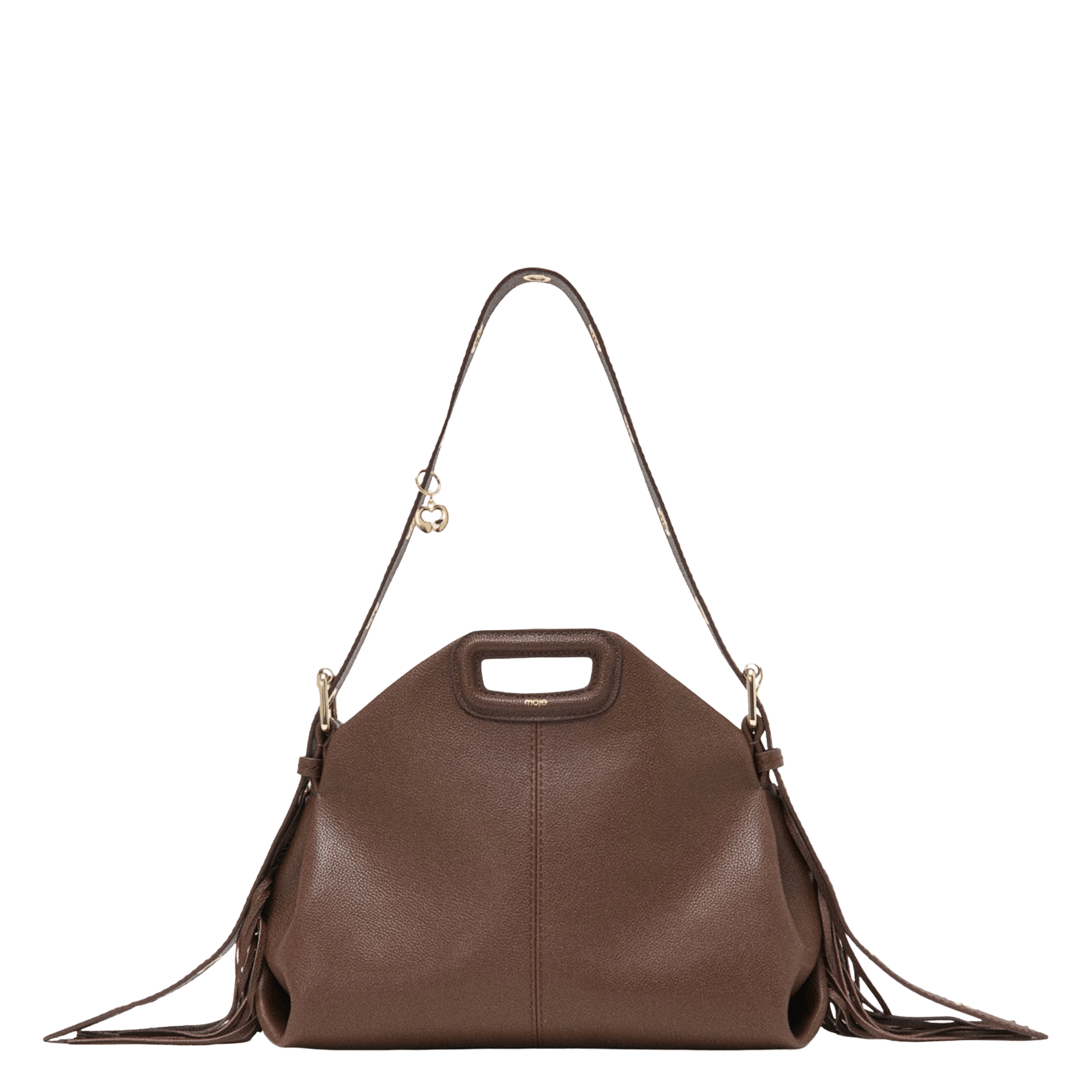Sac bandoulière en cuir miss m MAJE Marron