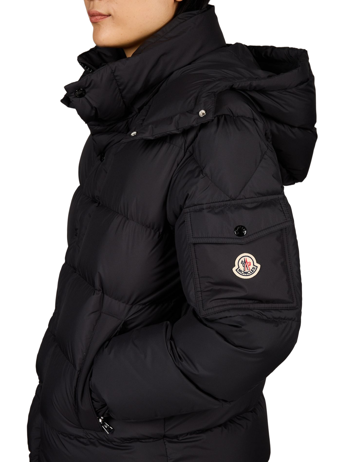 Maya 70 removable hooded puffer coat MONCLER Black