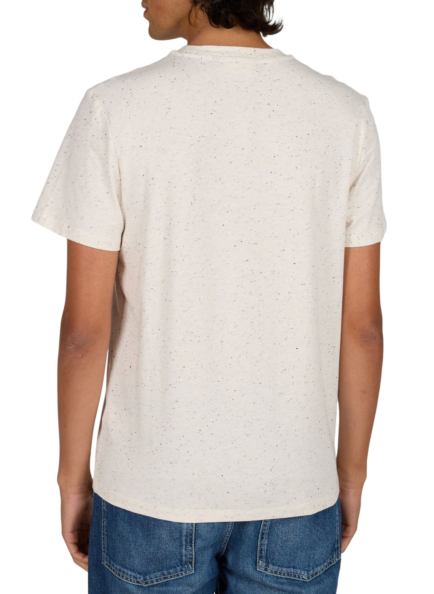 Straight fit round neck speckled t-shirt FAGUO Beige