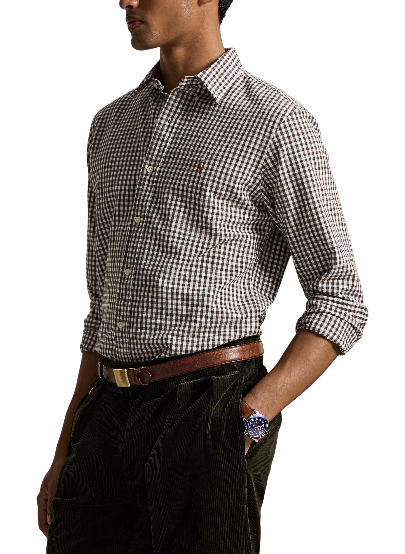 Chemise droite à carreaux en coton  POLO RALPH LAUREN Blanc