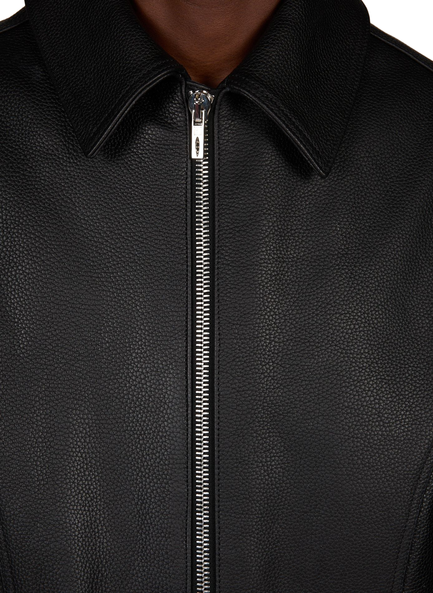 Padded grained leather jacket LOUIS GABRIEL NOUCHI Black
