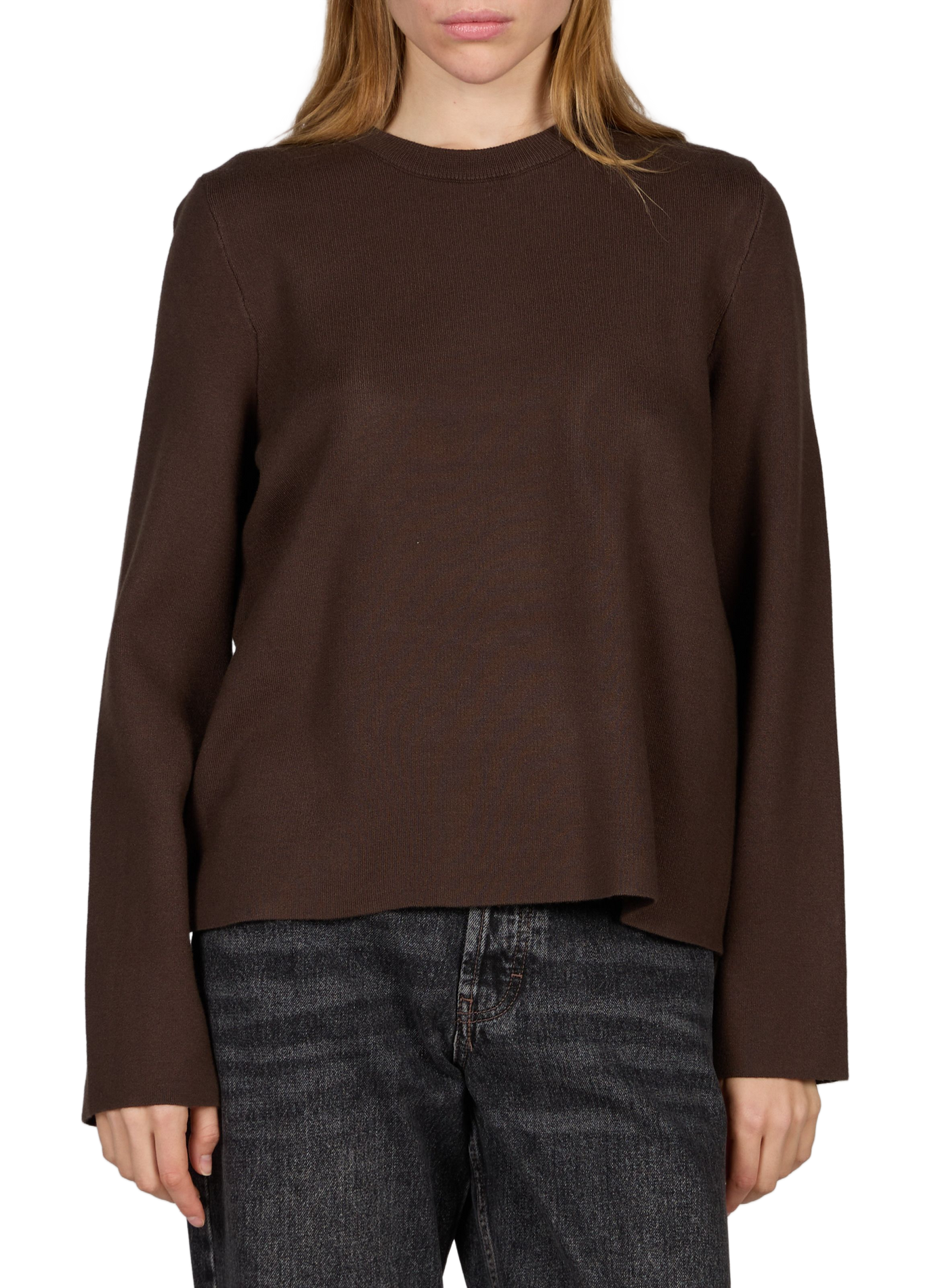 Rundhalsausschnitt Pullover mit langen Ärmeln MSCH Braun