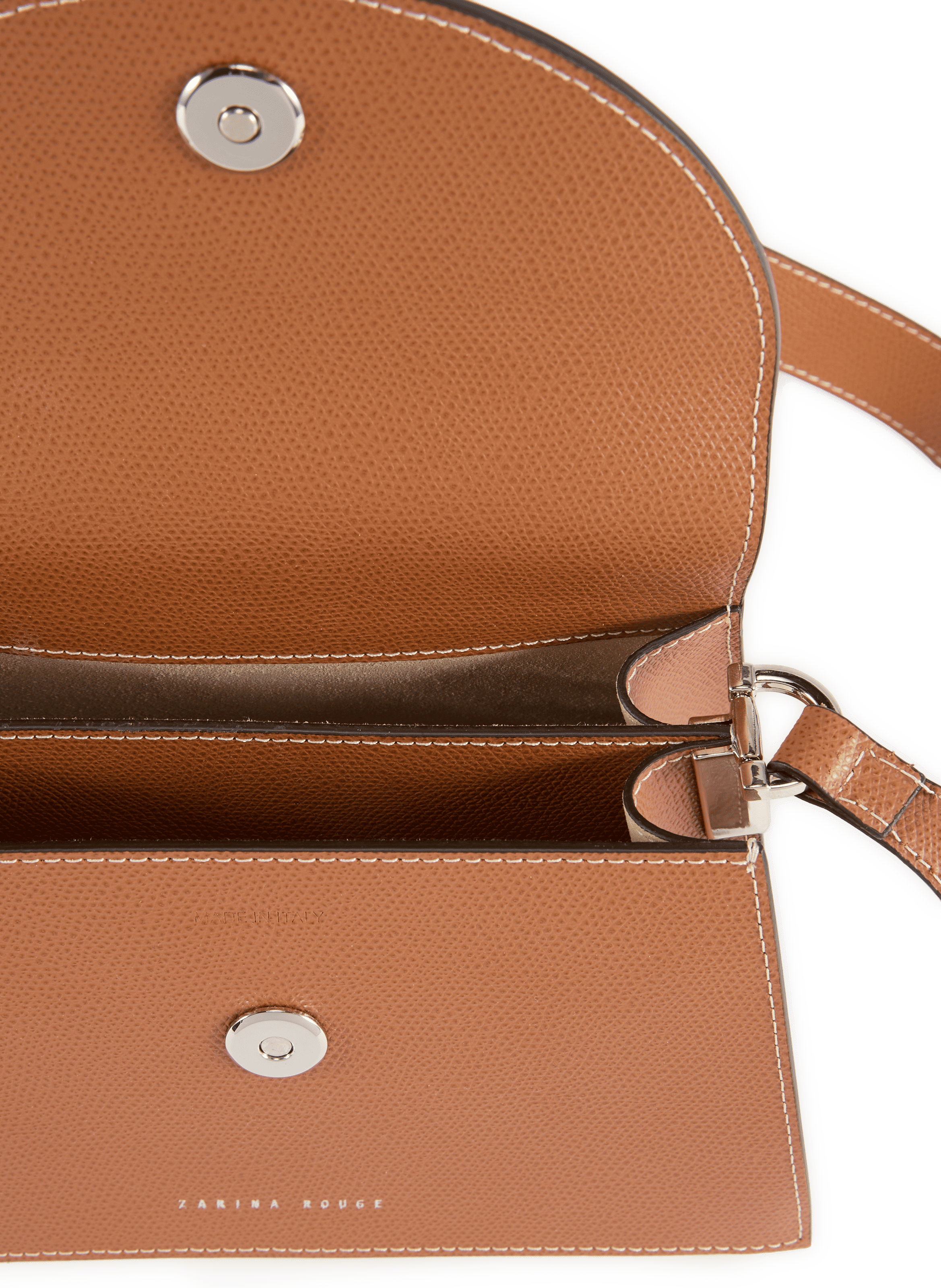 Adjustable leather shoulder bag ZARINA ROUGE Brown