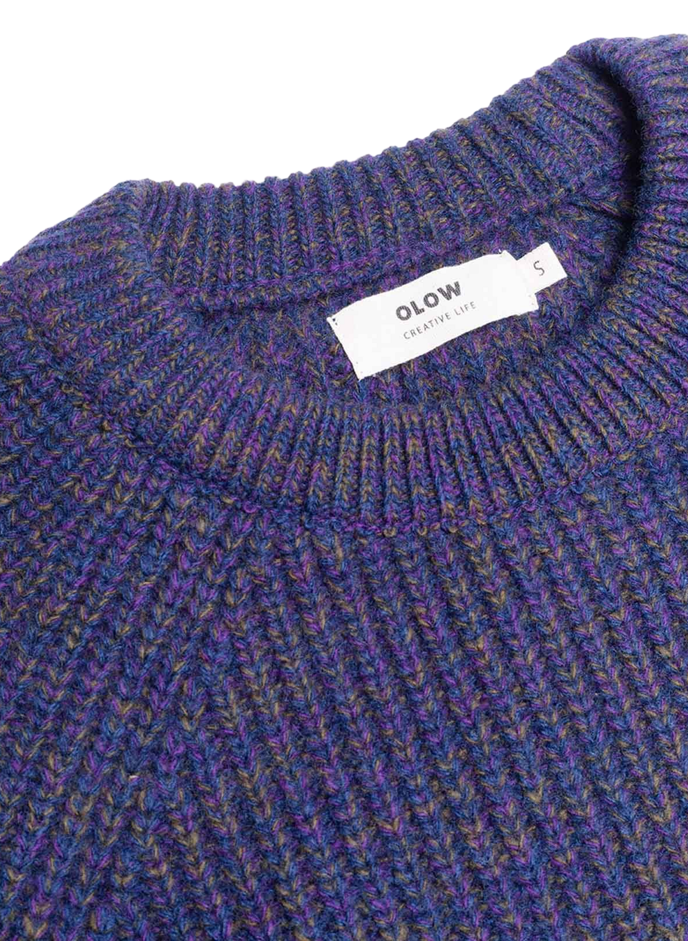 Pull col rond en laine OLOW Bleu