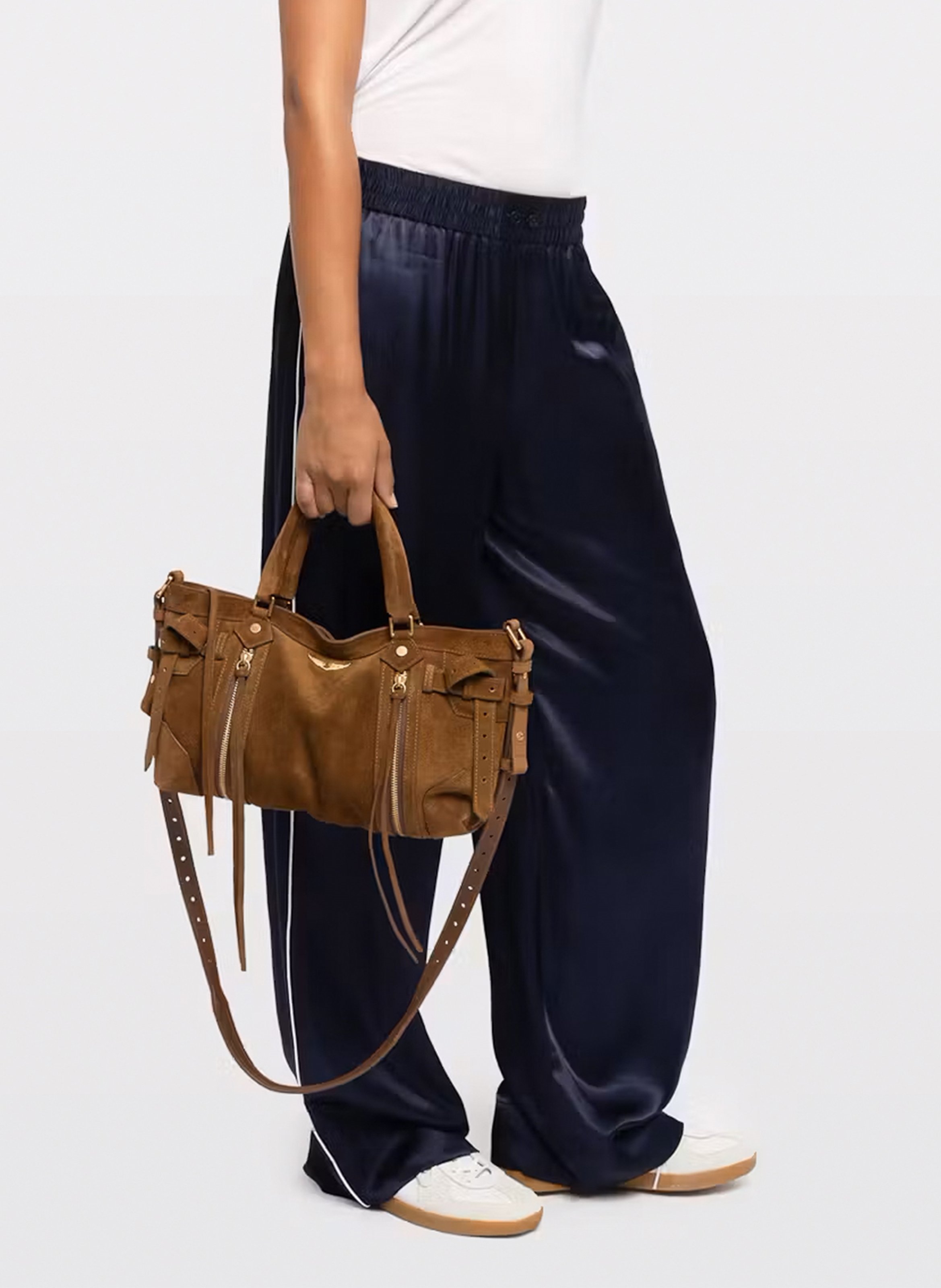 Pantalon large et fluide effet satin pin ZADIG&VOLTAIRE Bleu