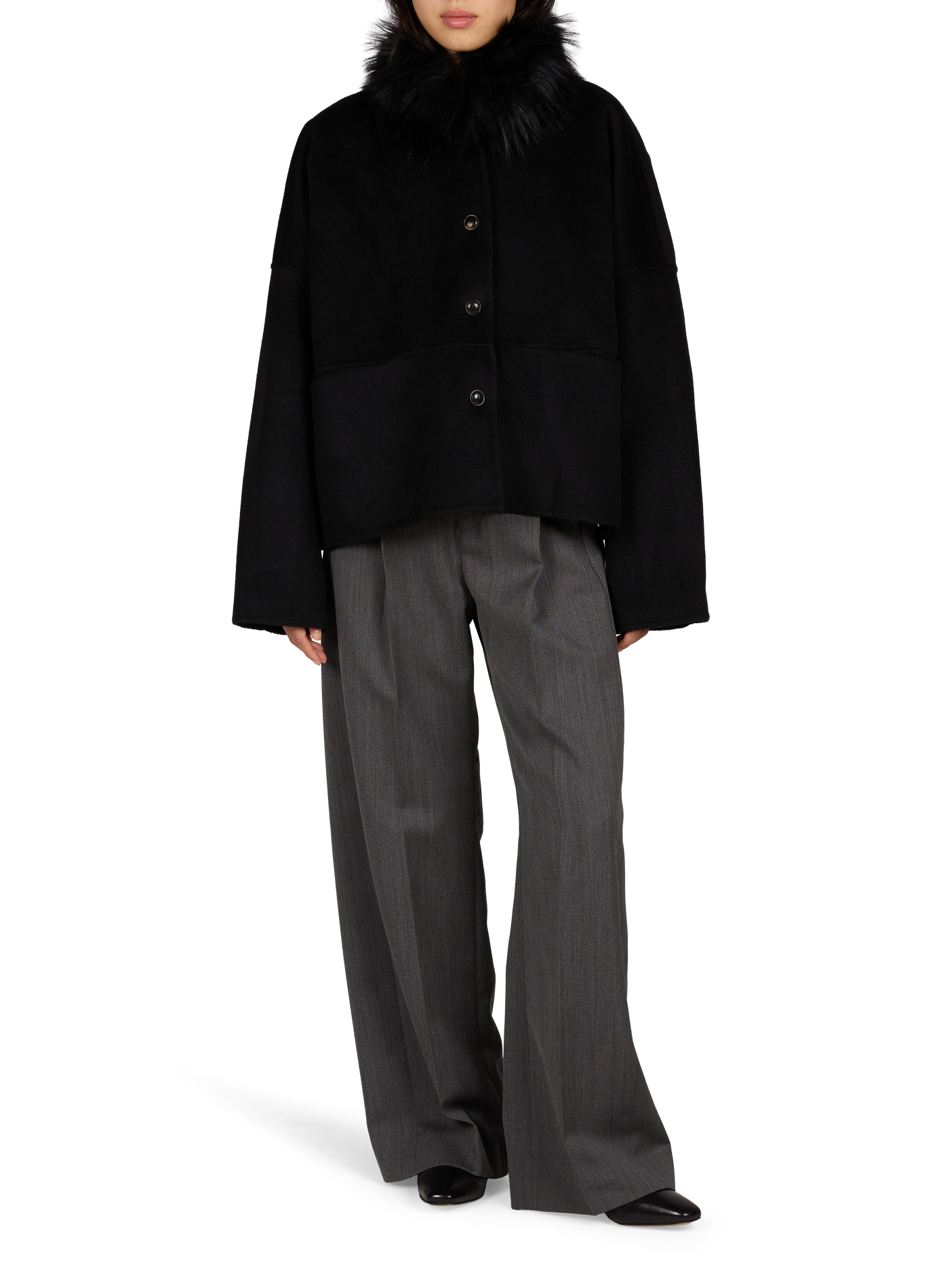 Cléo short coat in a wool blend VIKTORIA CHAN Black