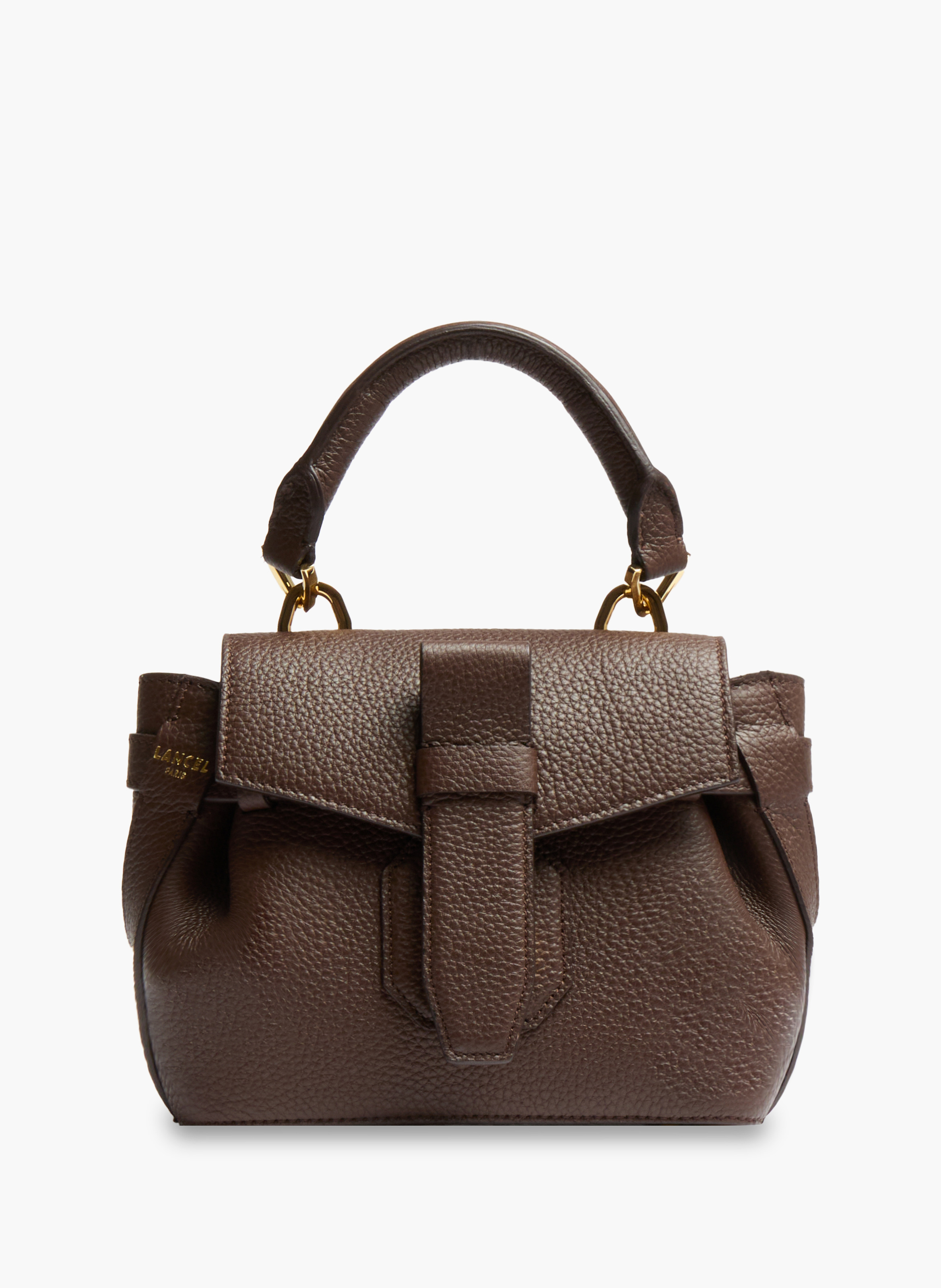 Lancel charlie mini leather handbag  Noix de coco